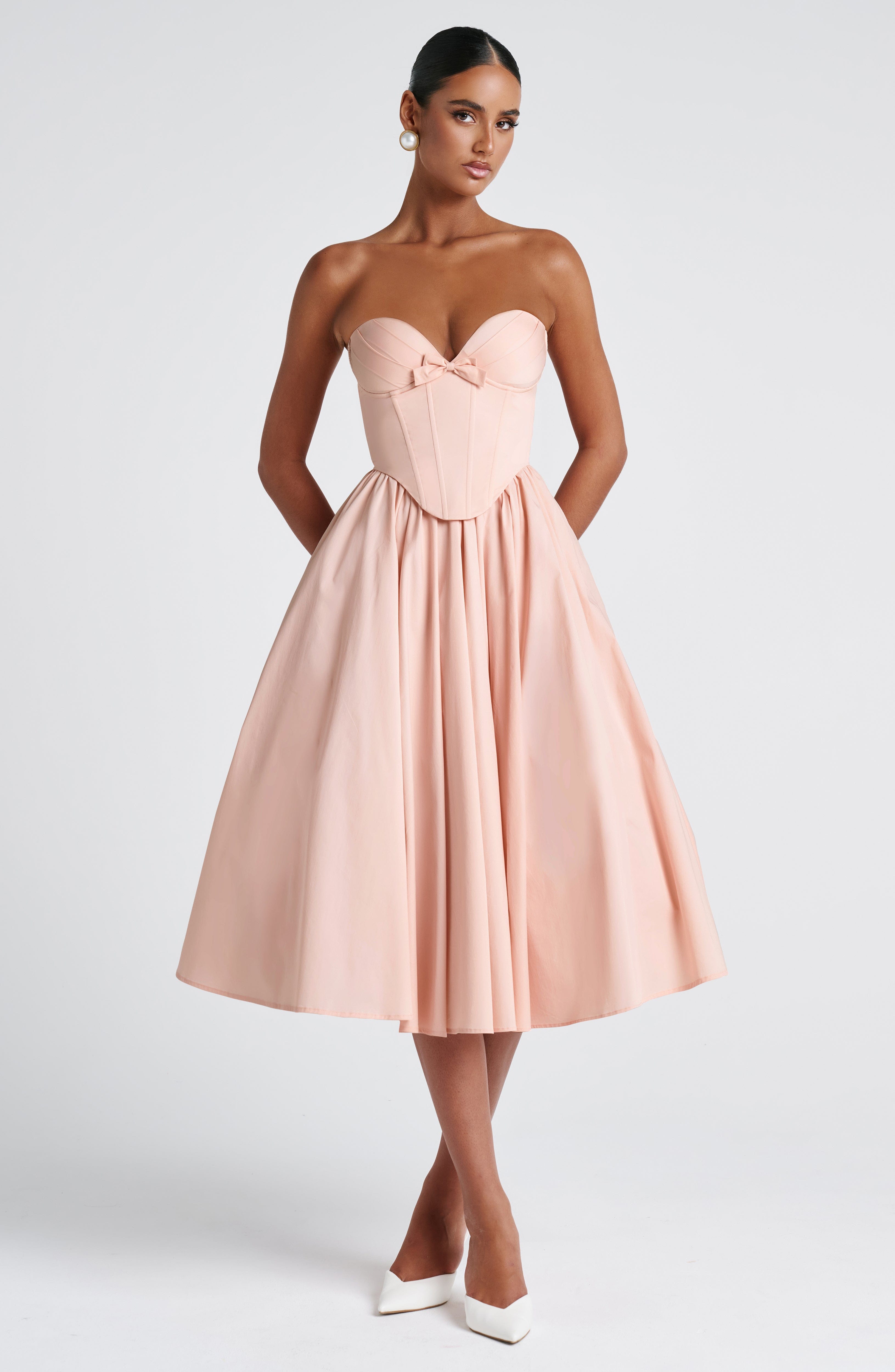 minilena Prim Midi Dress Soft Peach