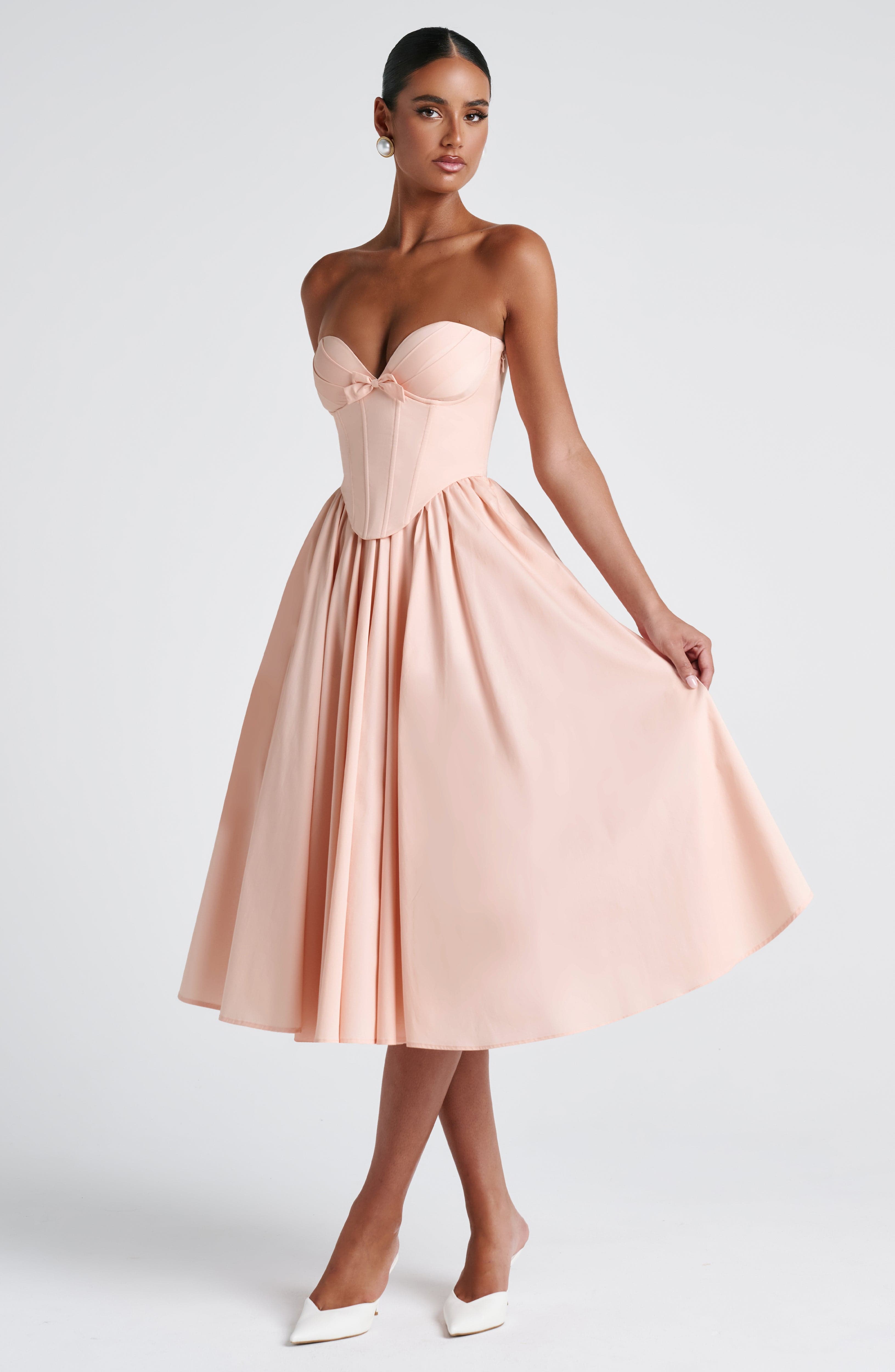 minilena Prim Midi Dress Soft Peach