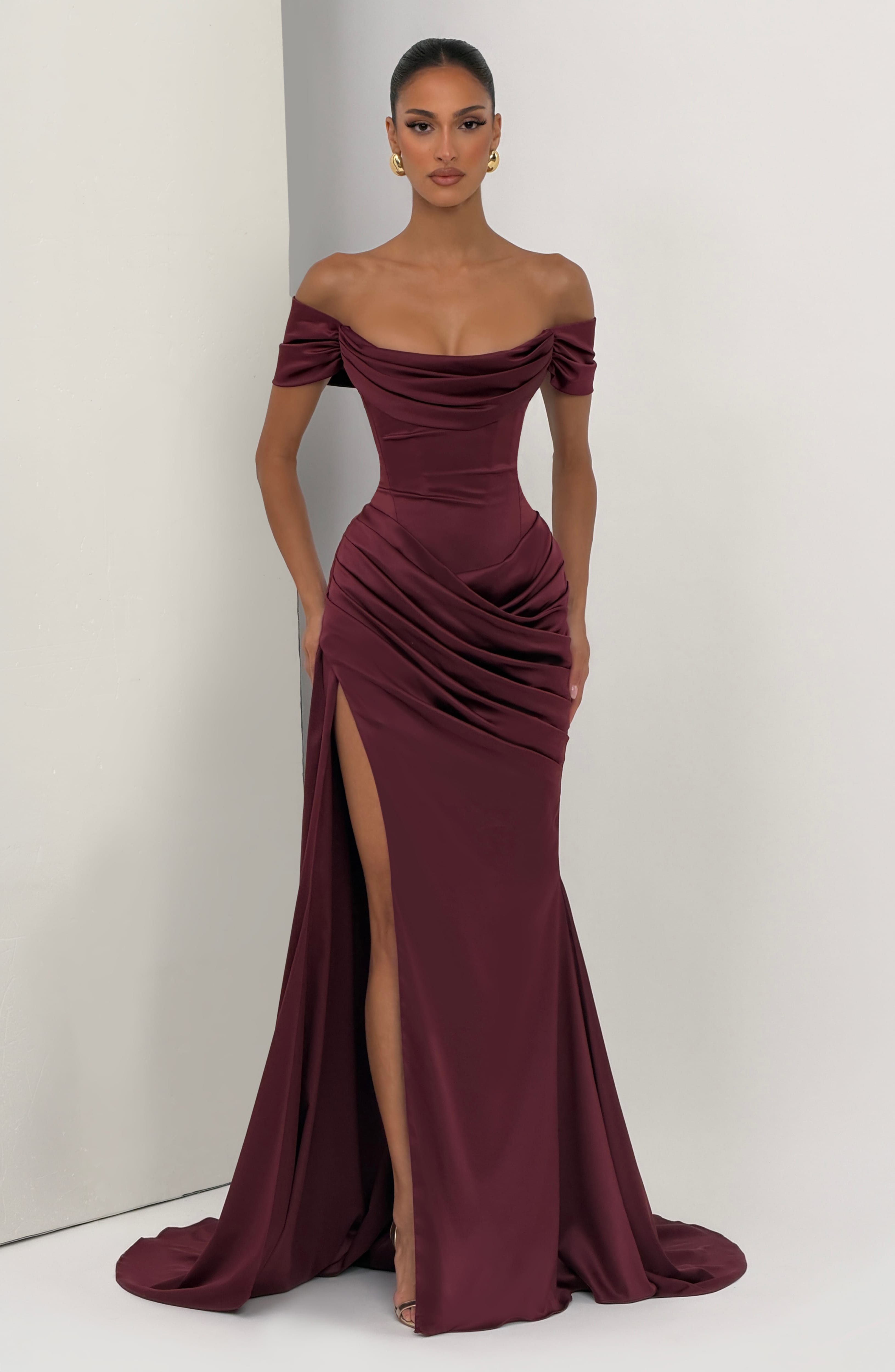 minilena Riona Gown Cherry Lacquer