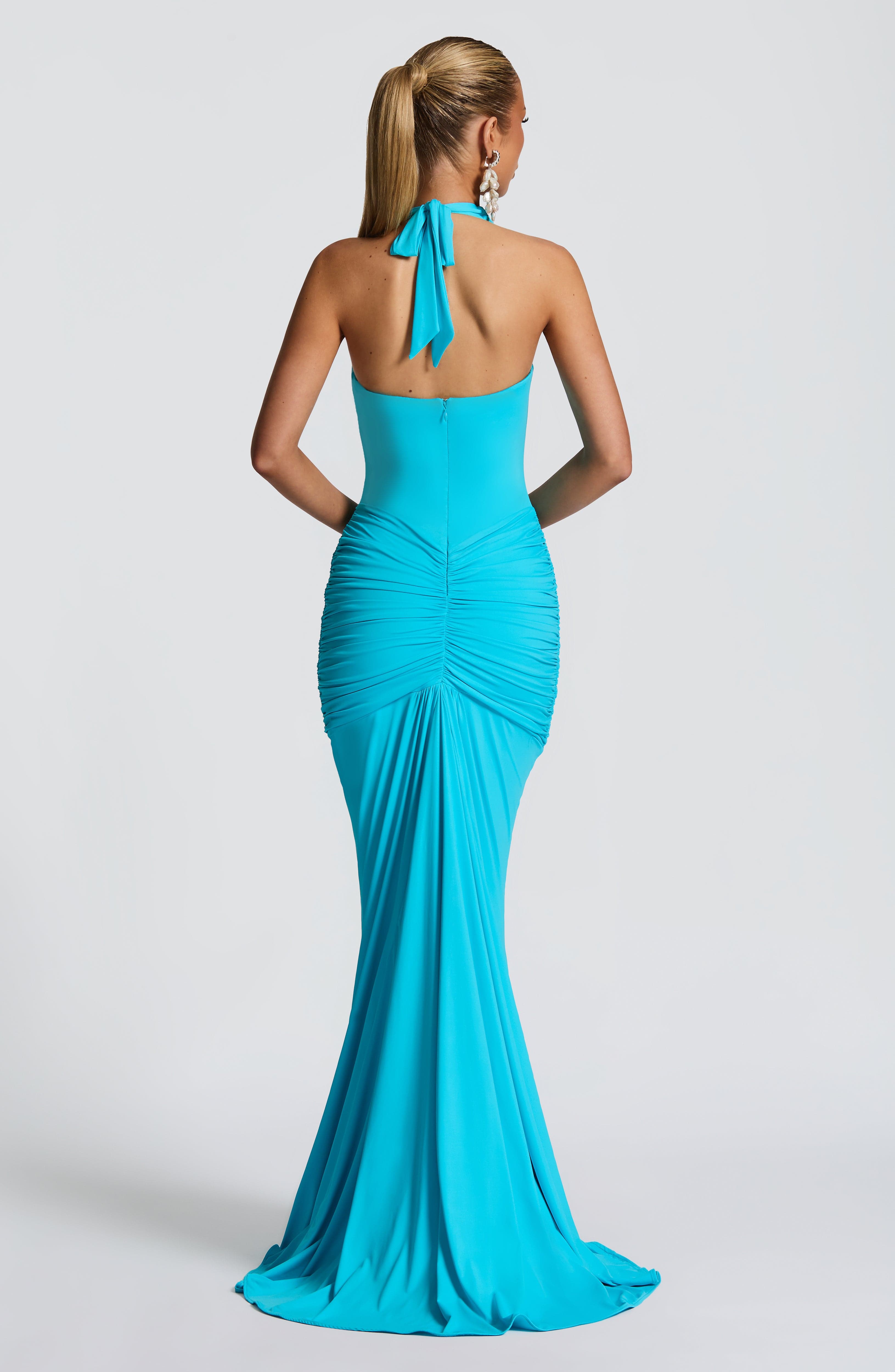 minilena Rosetta Maxi Dress Aqua