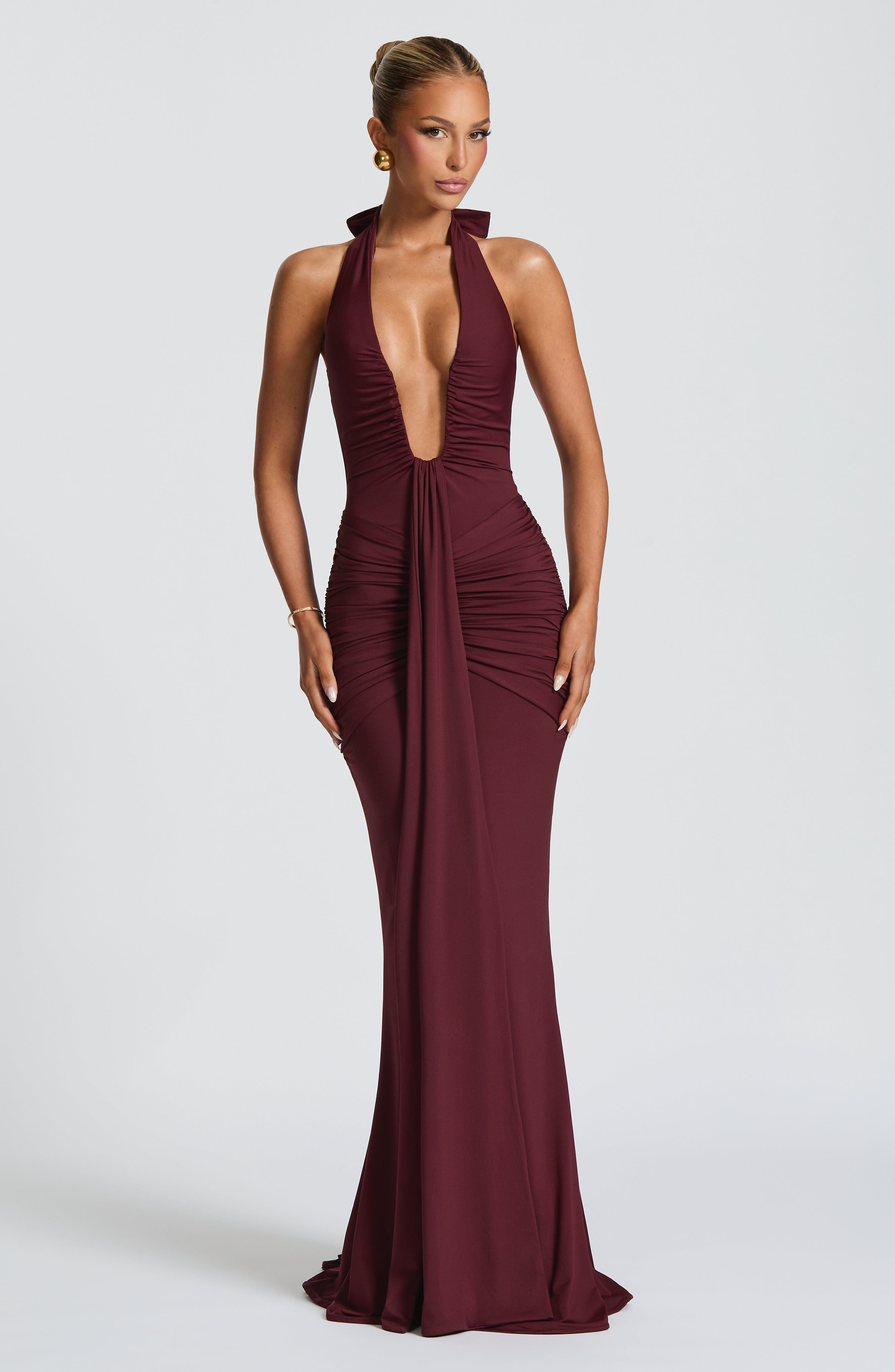 minilena Rosetta Maxi Dress Cherry Lacquer