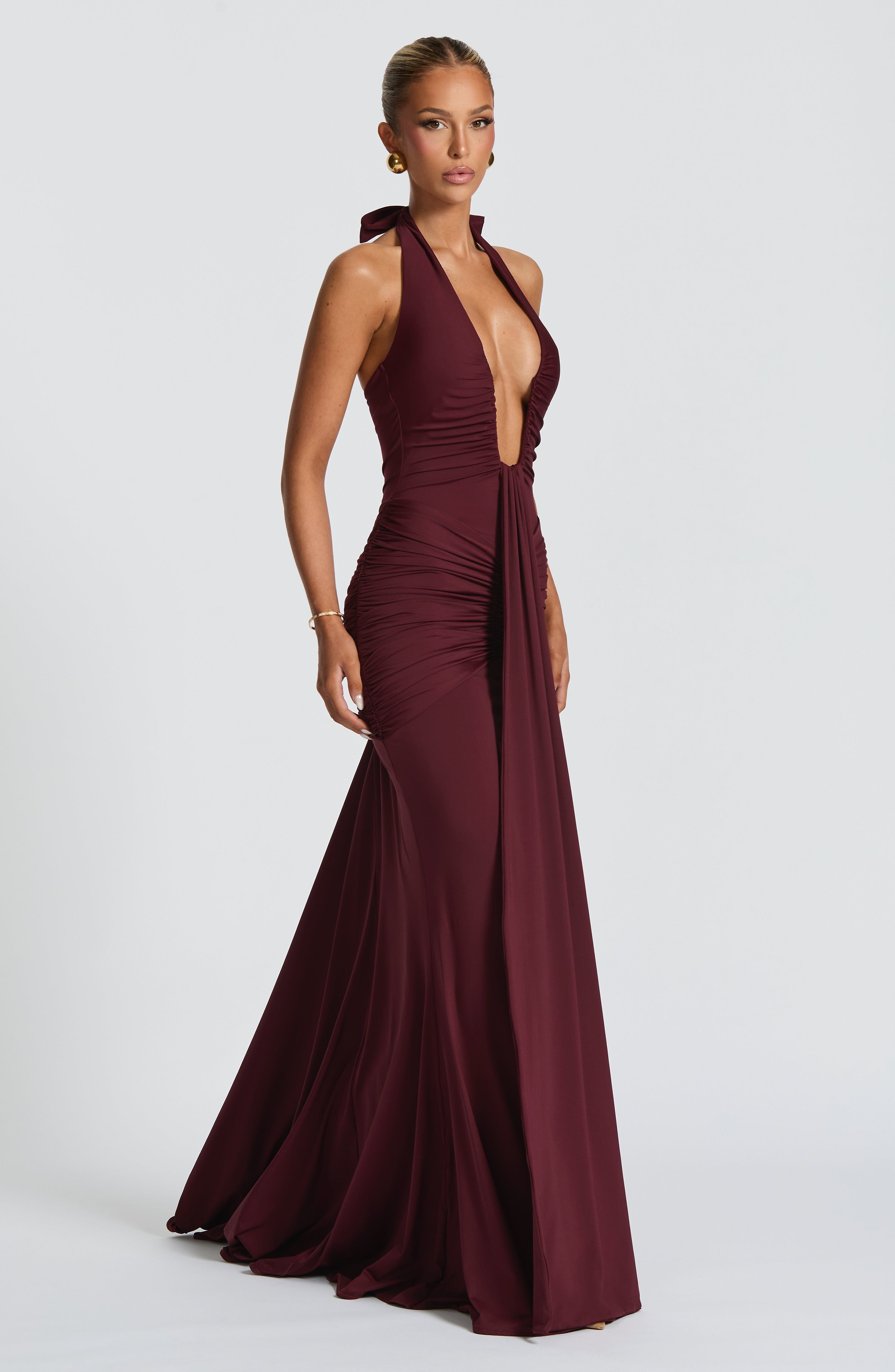 minilena Rosetta Maxi Dress Cherry Lacquer