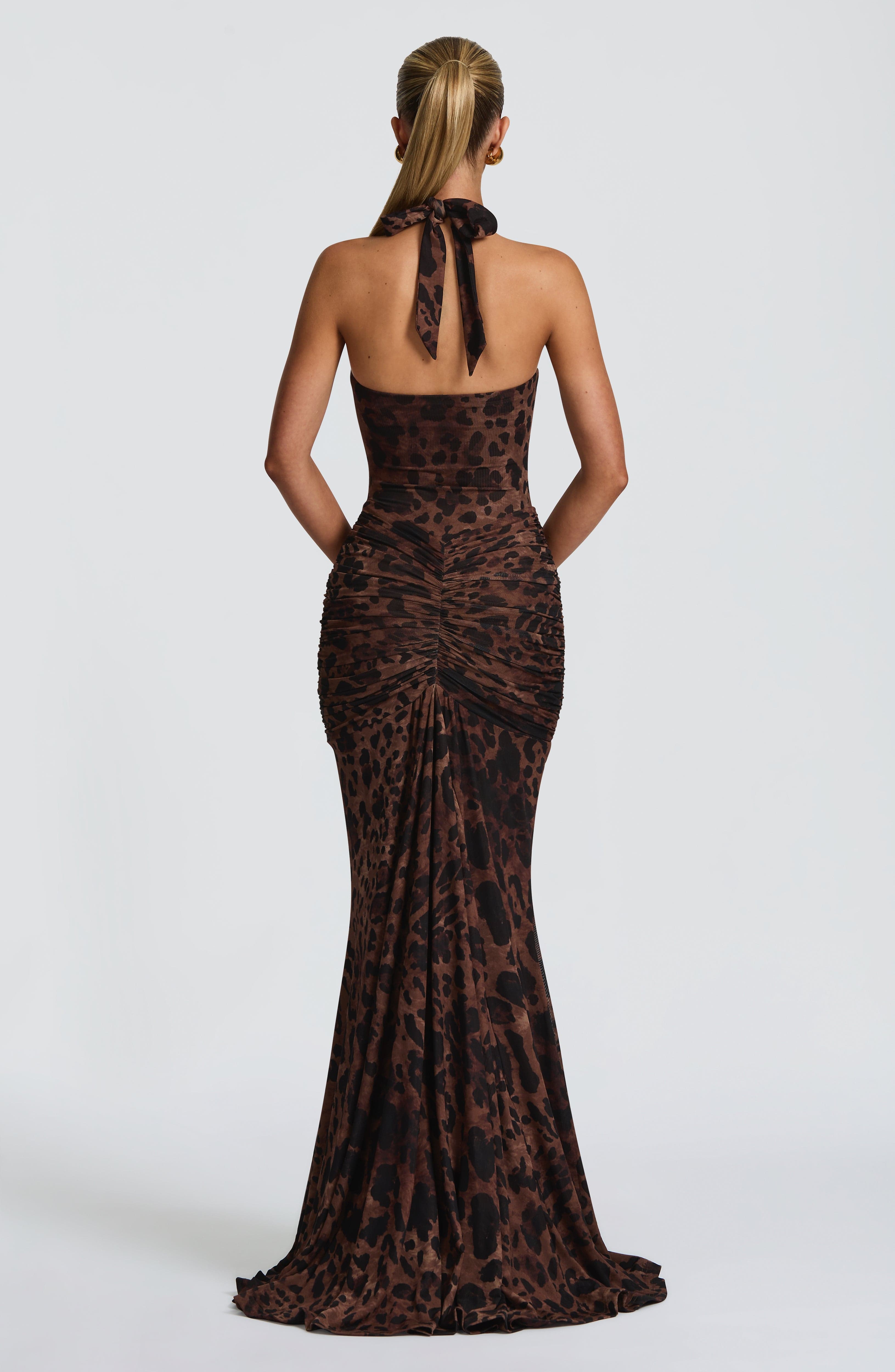 minilena Rosetta Maxi Dress Leopard Print