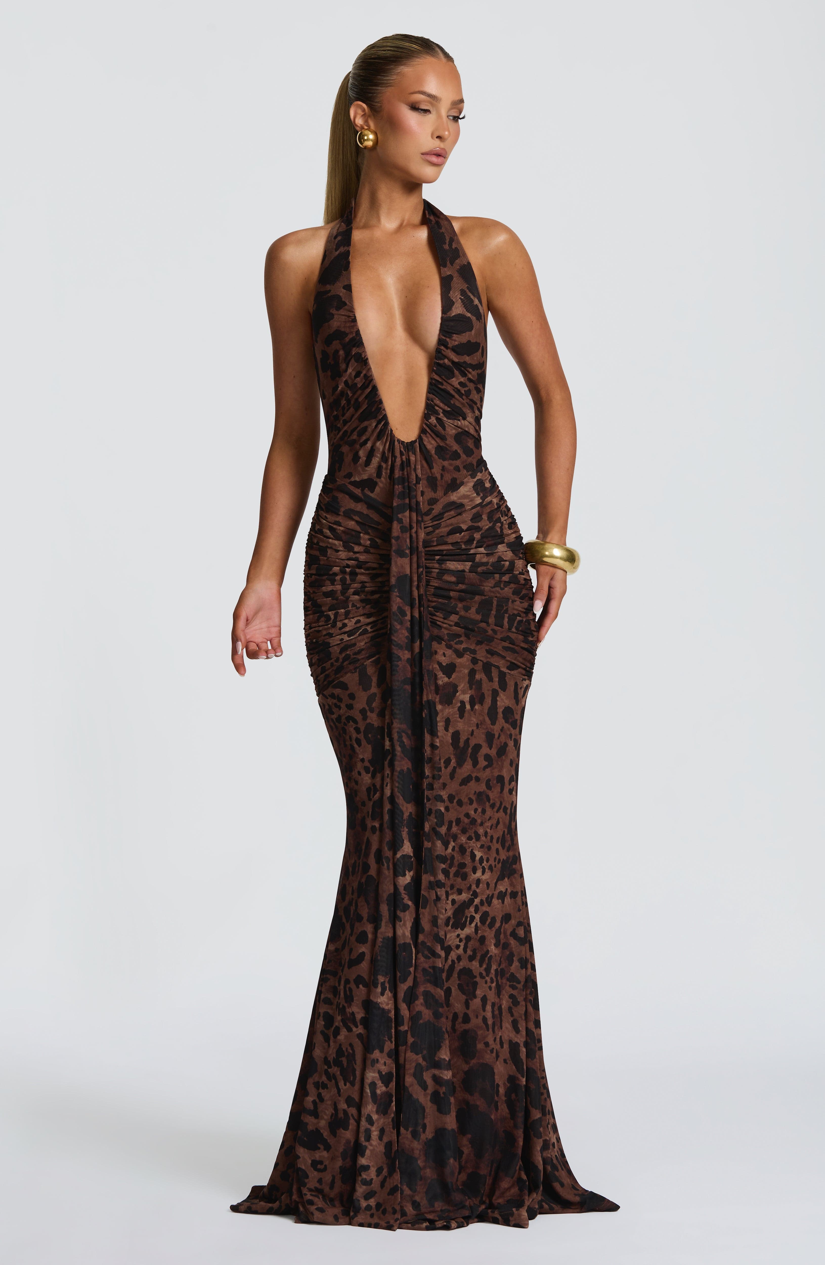 minilena Rosetta Maxi Dress Leopard Print