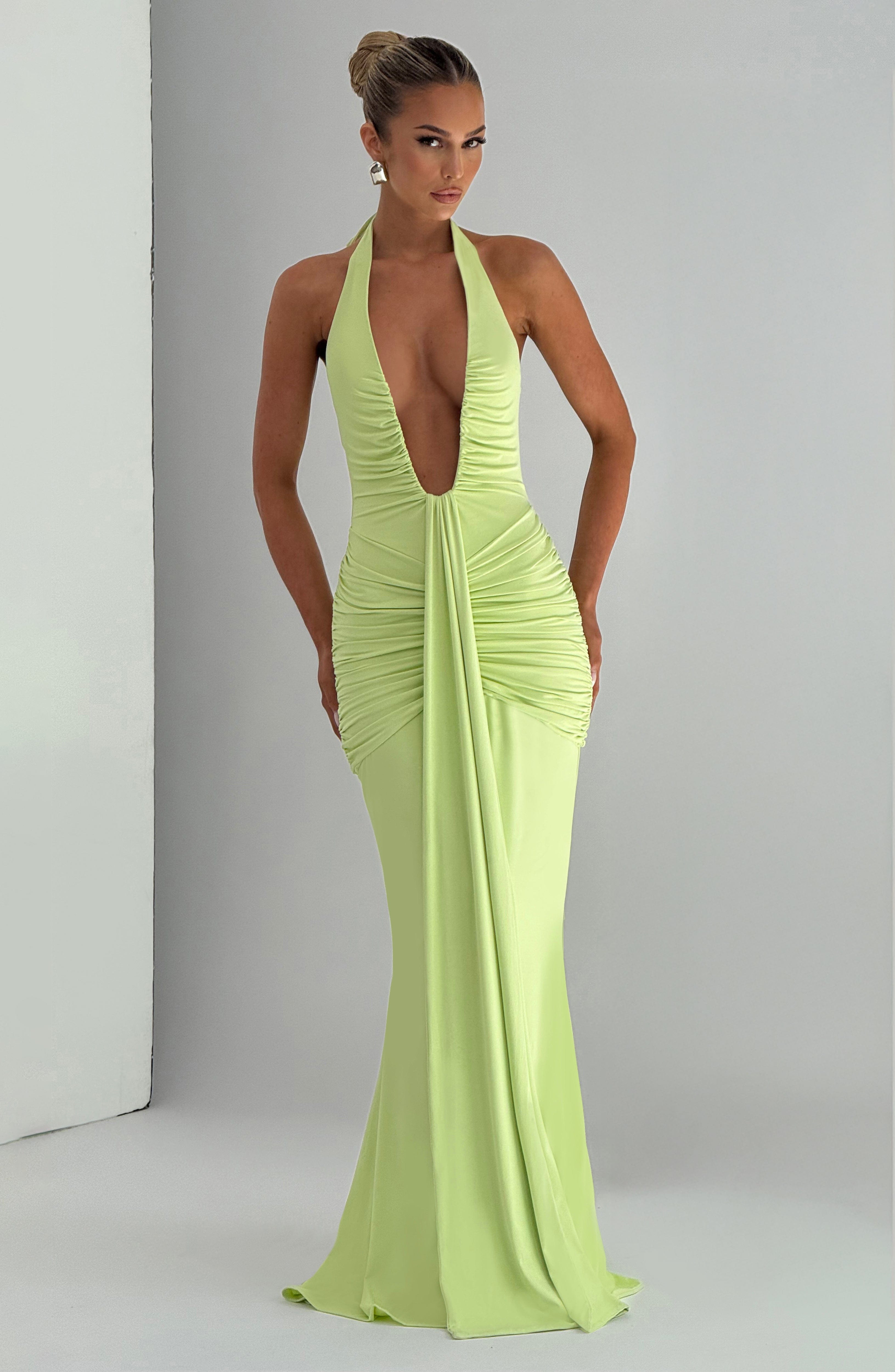minilena Rosetta Maxi Dress Lime