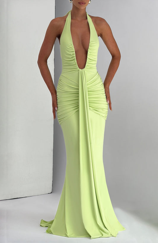 minilena Rosetta Maxi Dress Lime