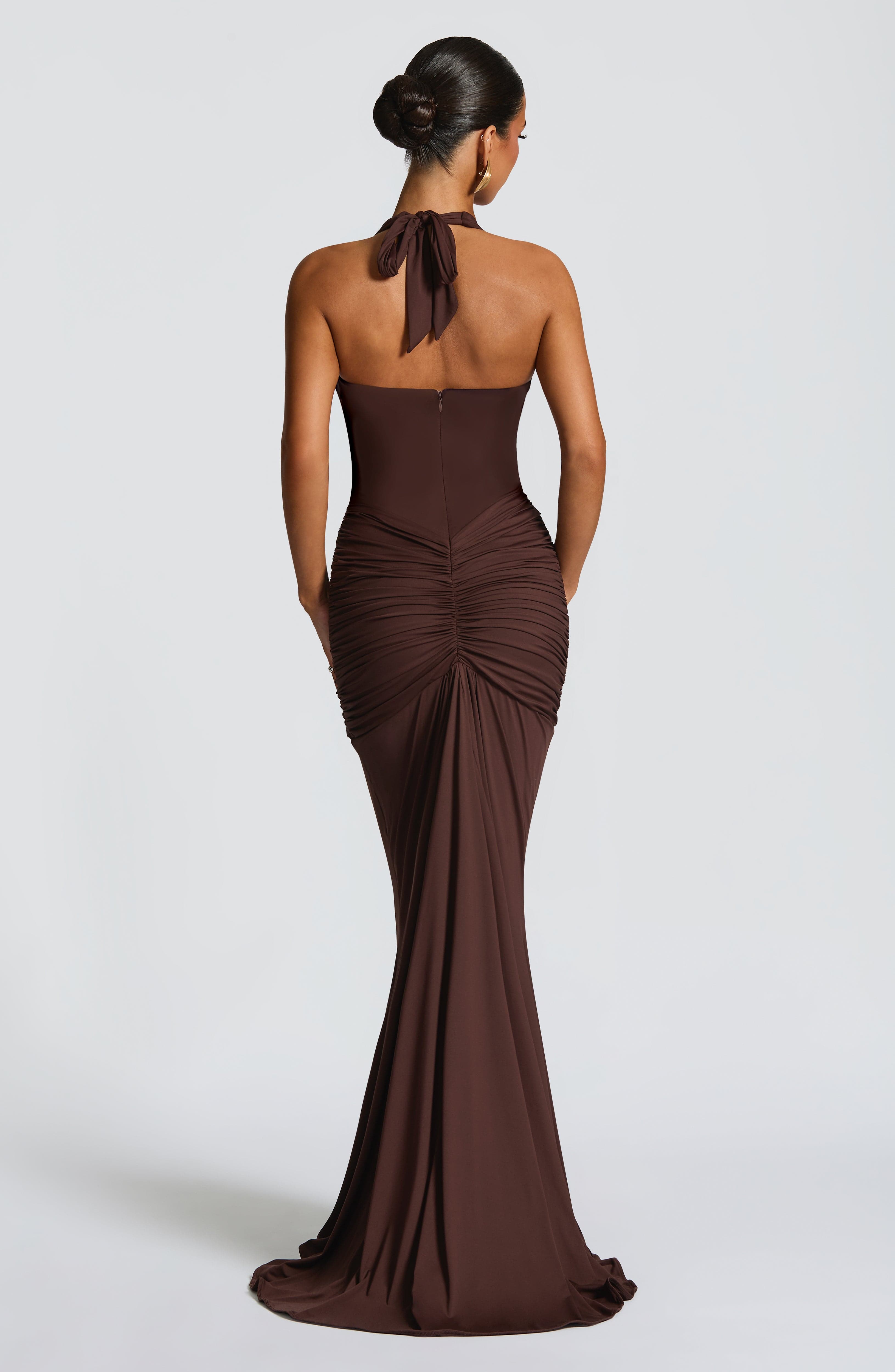 minilena Rosetta Maxi Dress Plum Brown
