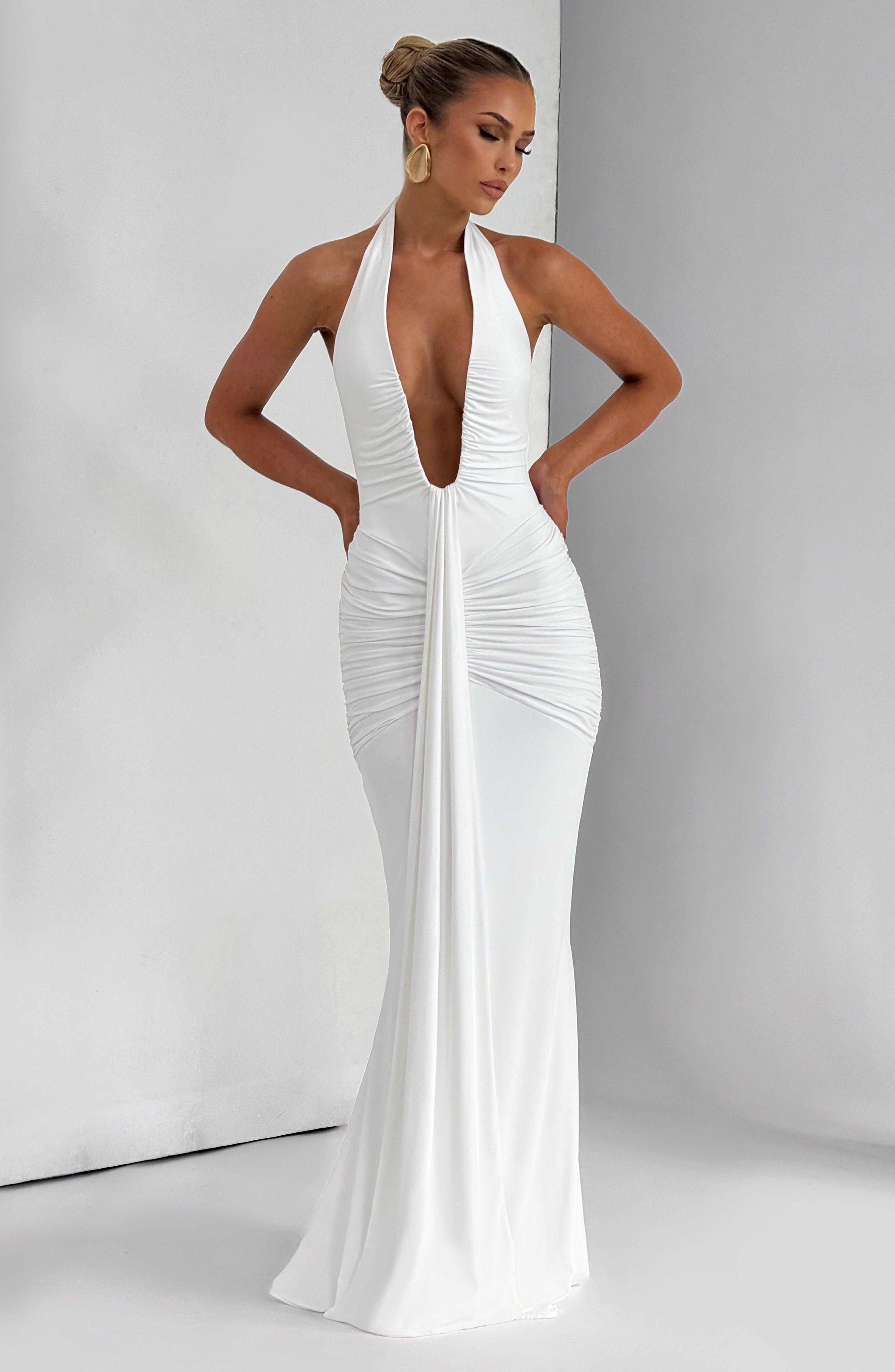 minilena Rosetta Maxi Dress White