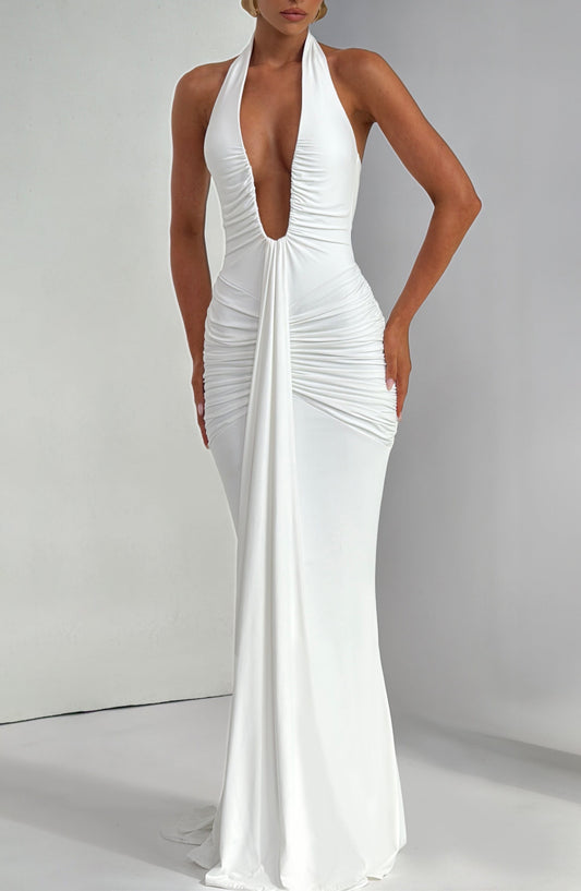 minilena Rosetta Maxi Dress White