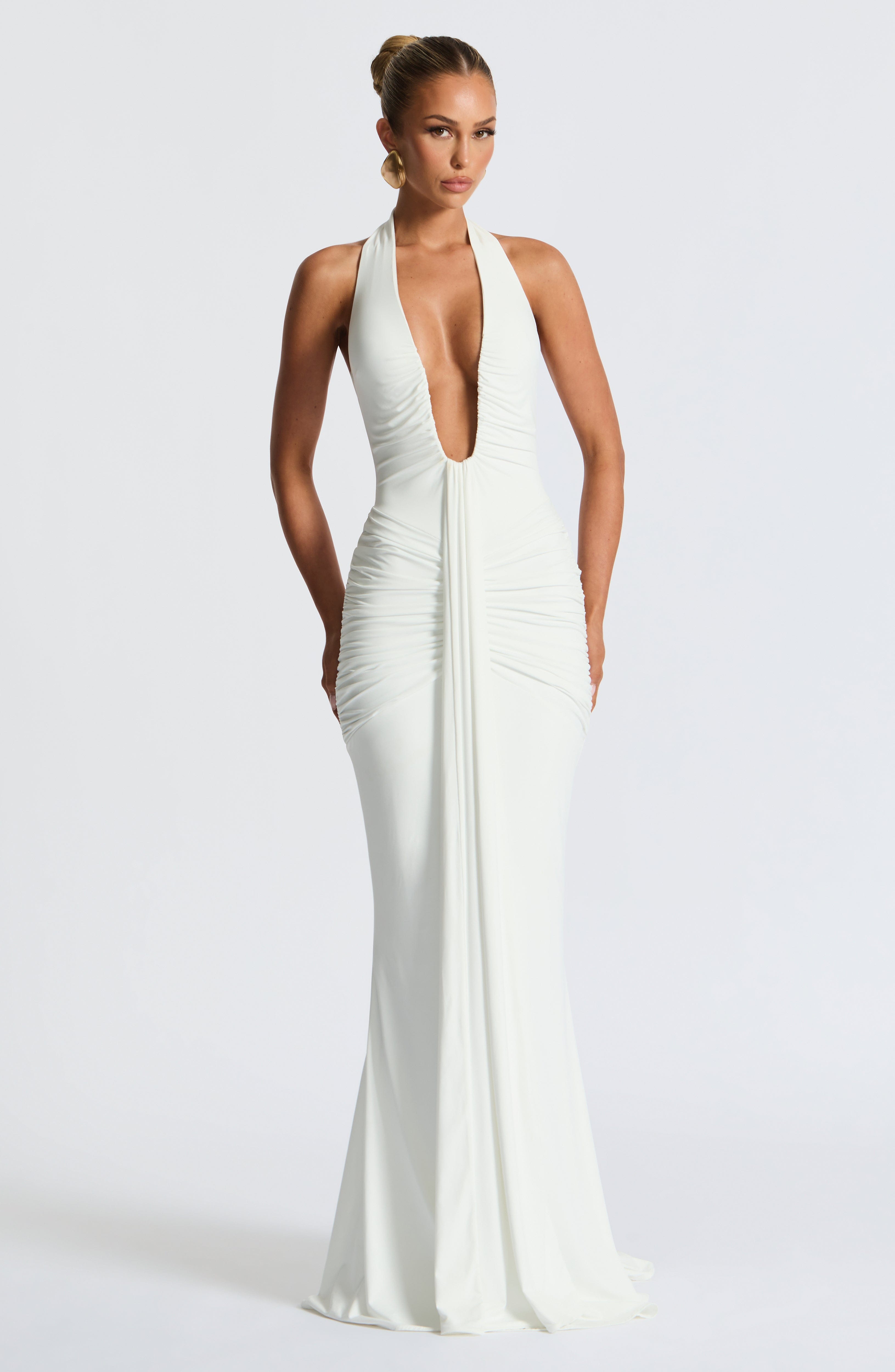 minilena Rosetta Maxi Dress White