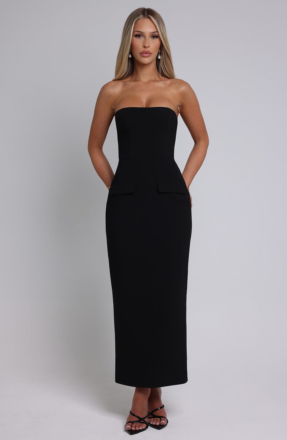 minilena Roxanne Midaxi Dress Black