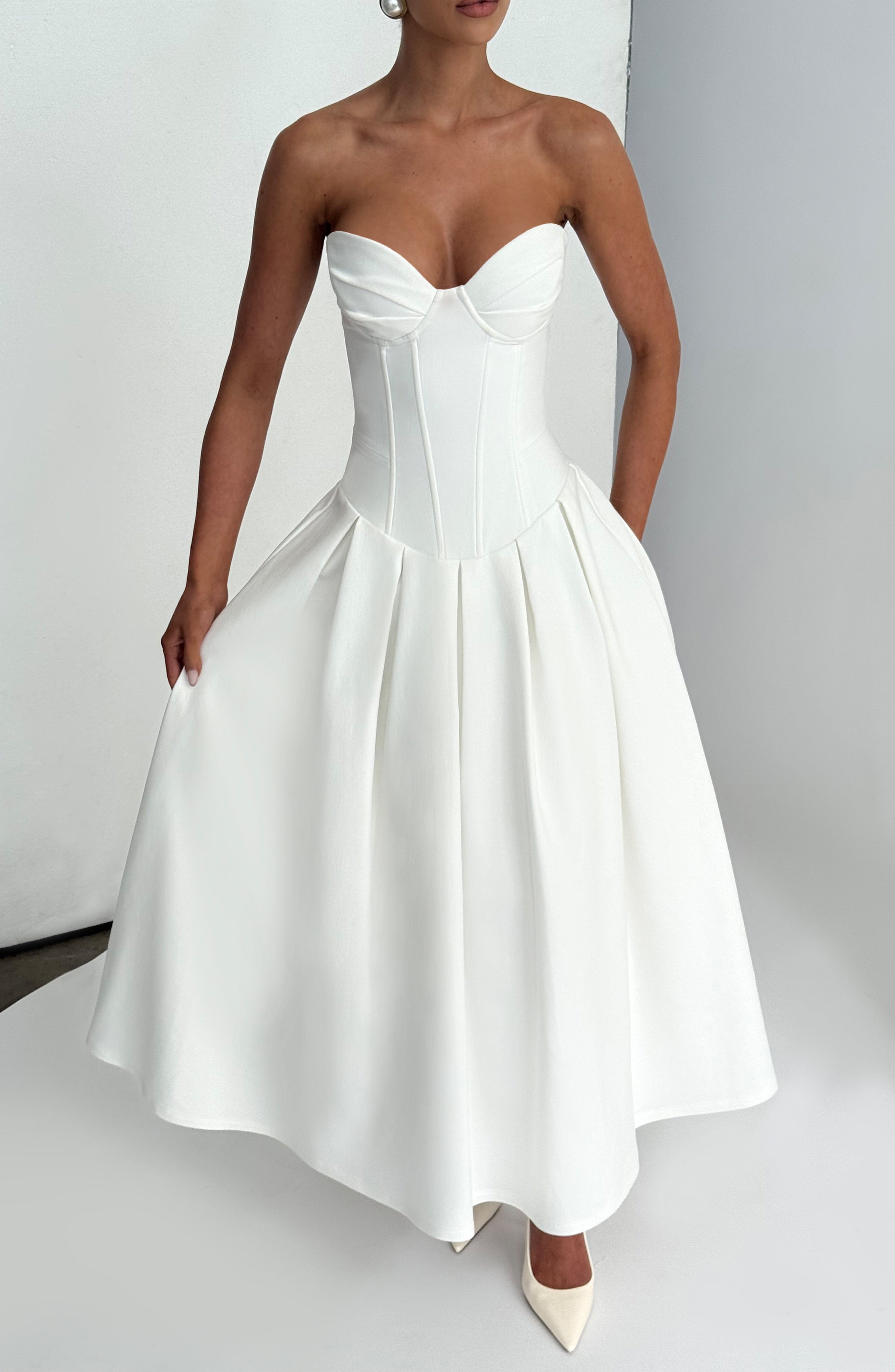 minilena Salma Midi Dress Ivory