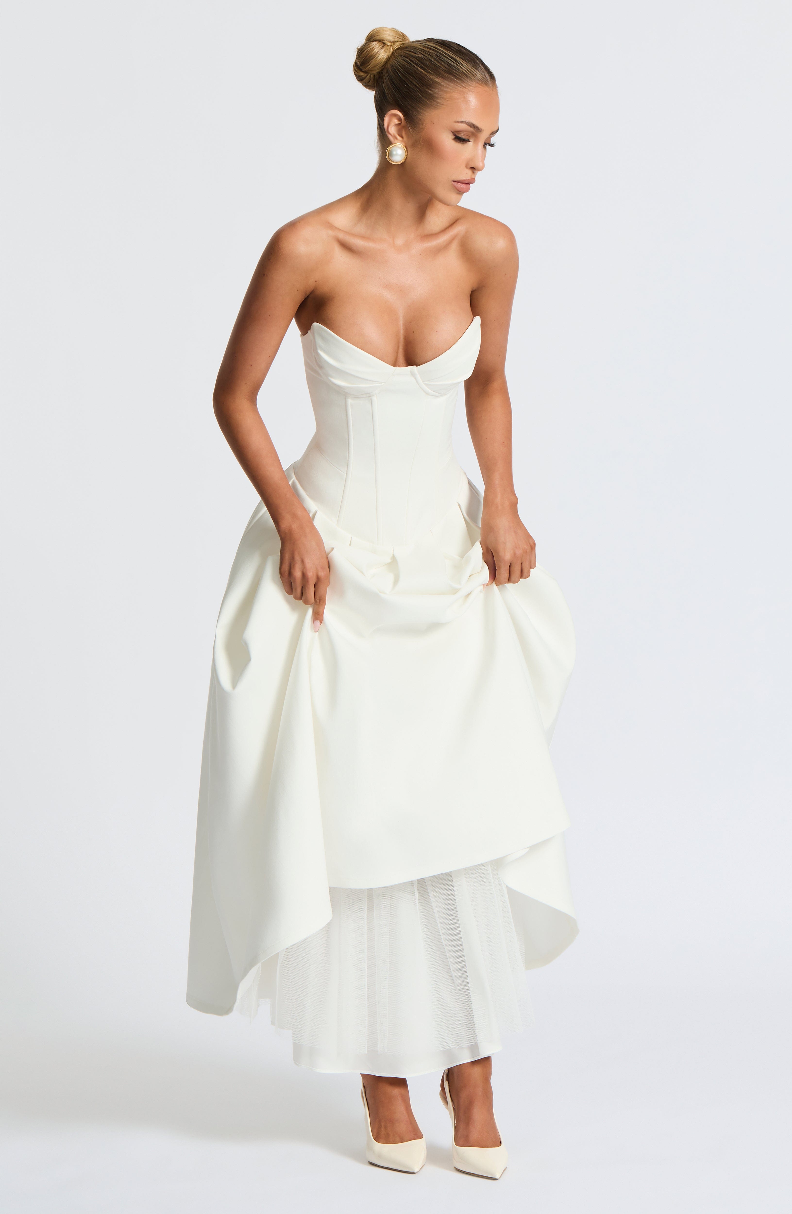 minilena Salma Midi Dress Ivory