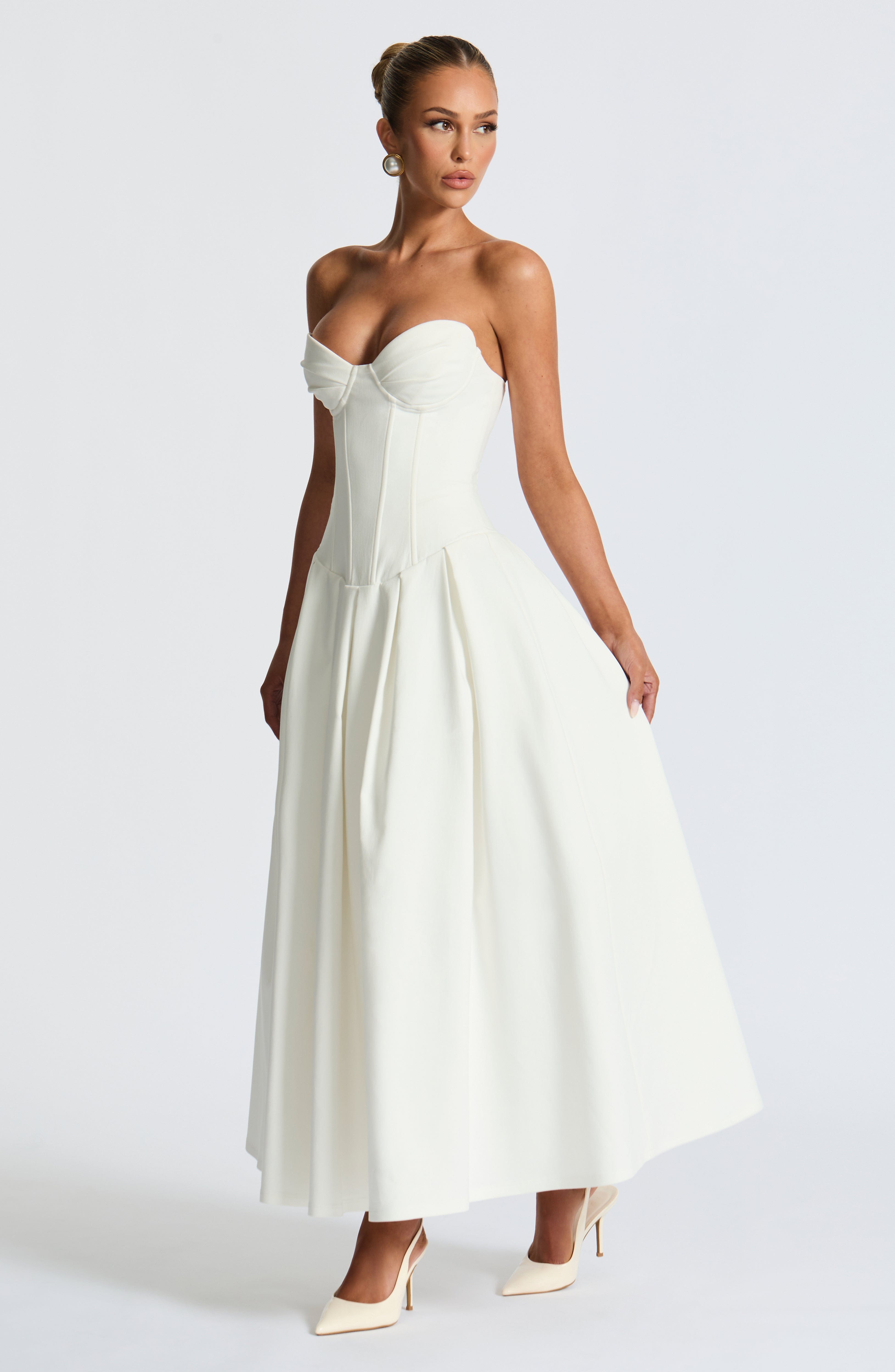 minilena Salma Midi Dress Ivory