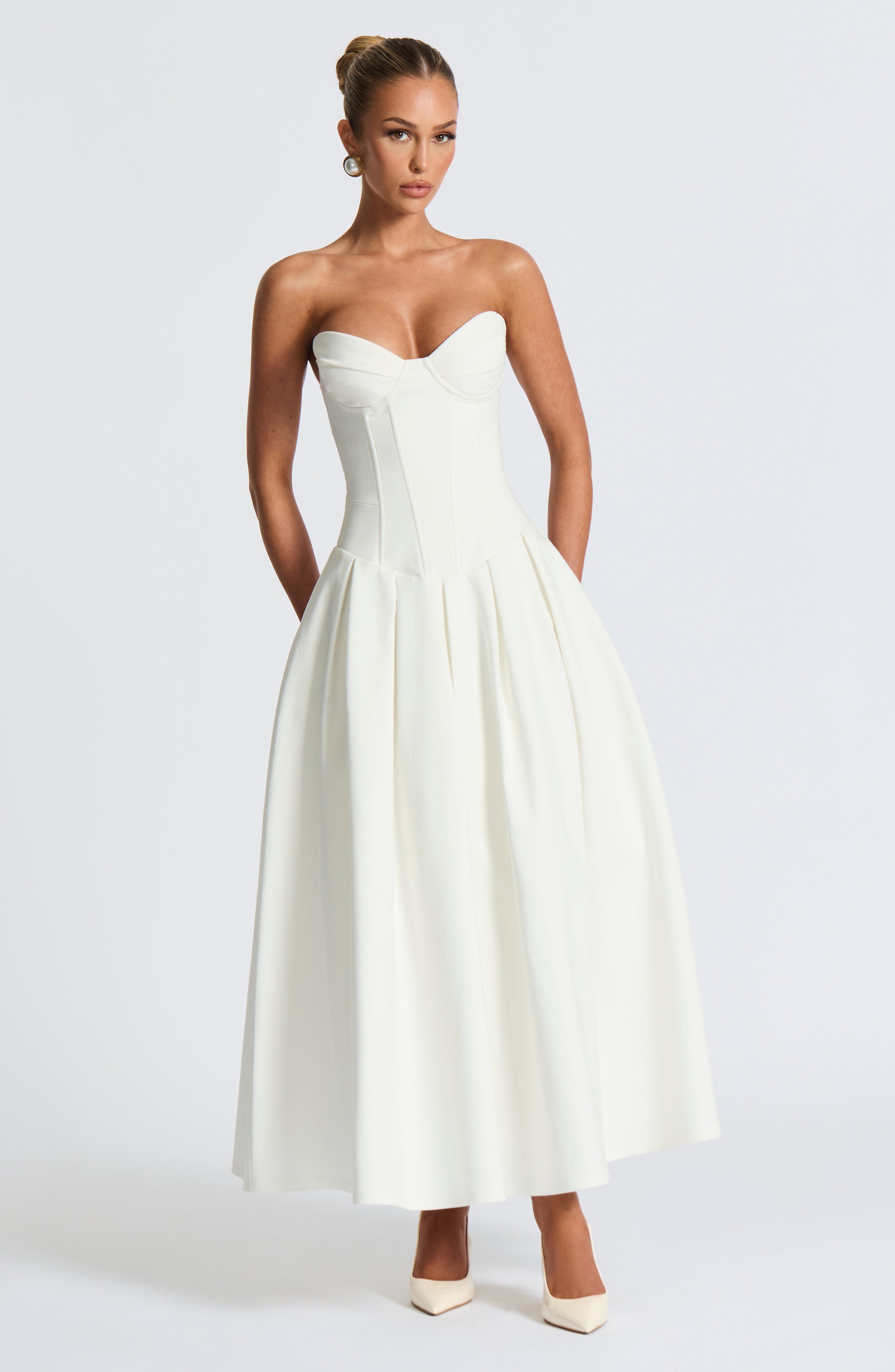 minilena Salma Midi Dress Ivory