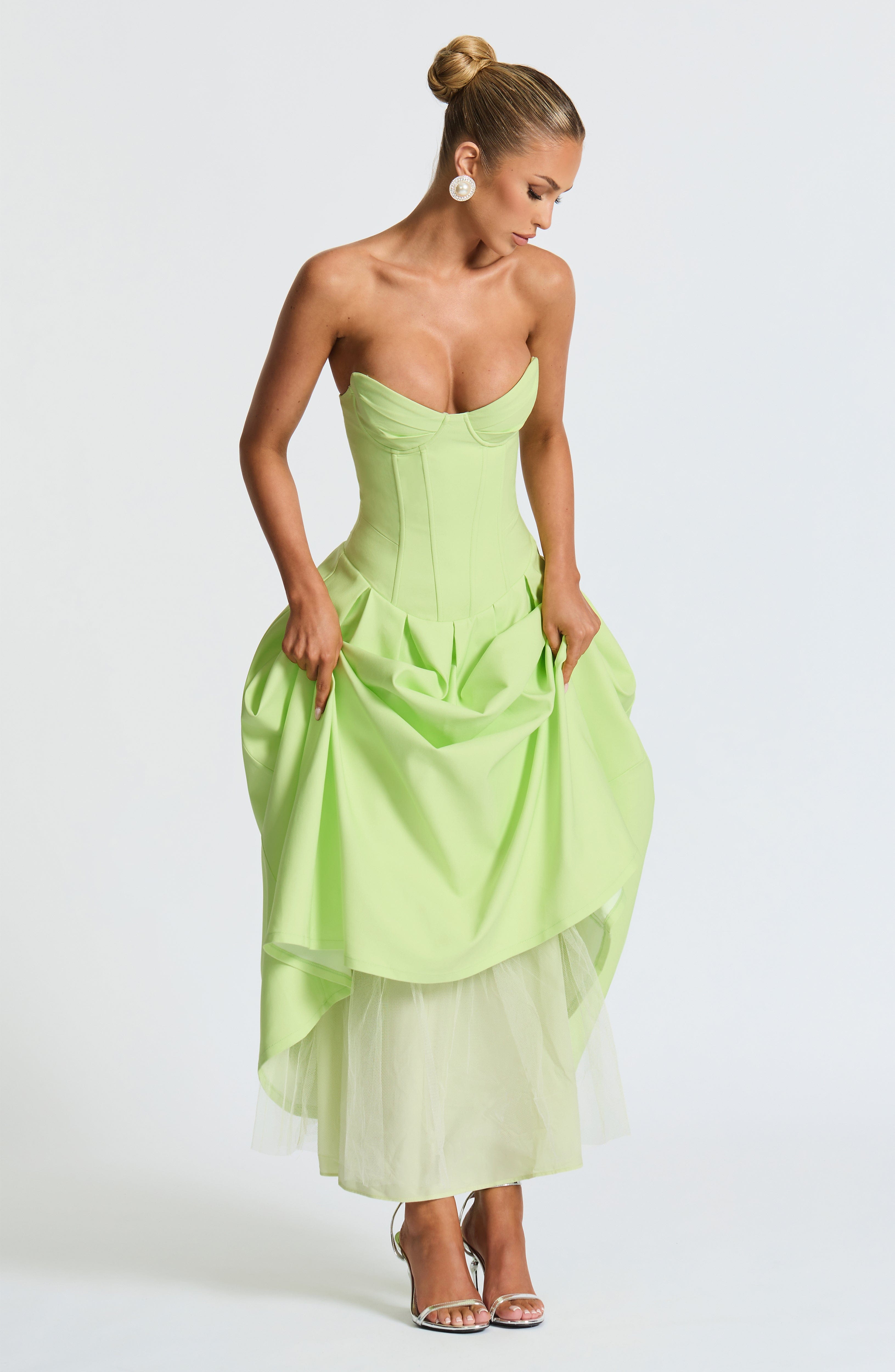 minilena Salma Midi Dress Lime