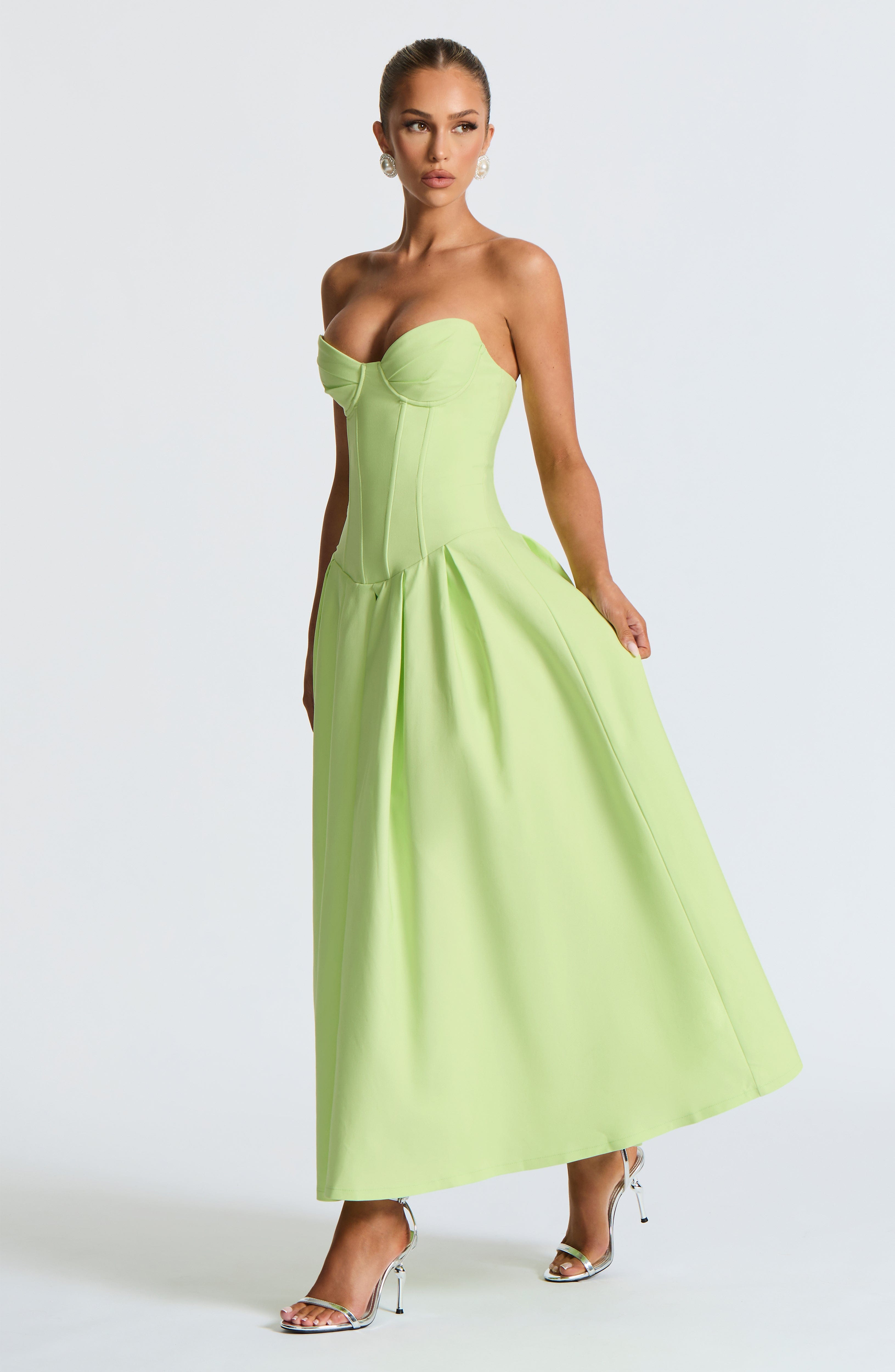 minilena Salma Midi Dress Lime