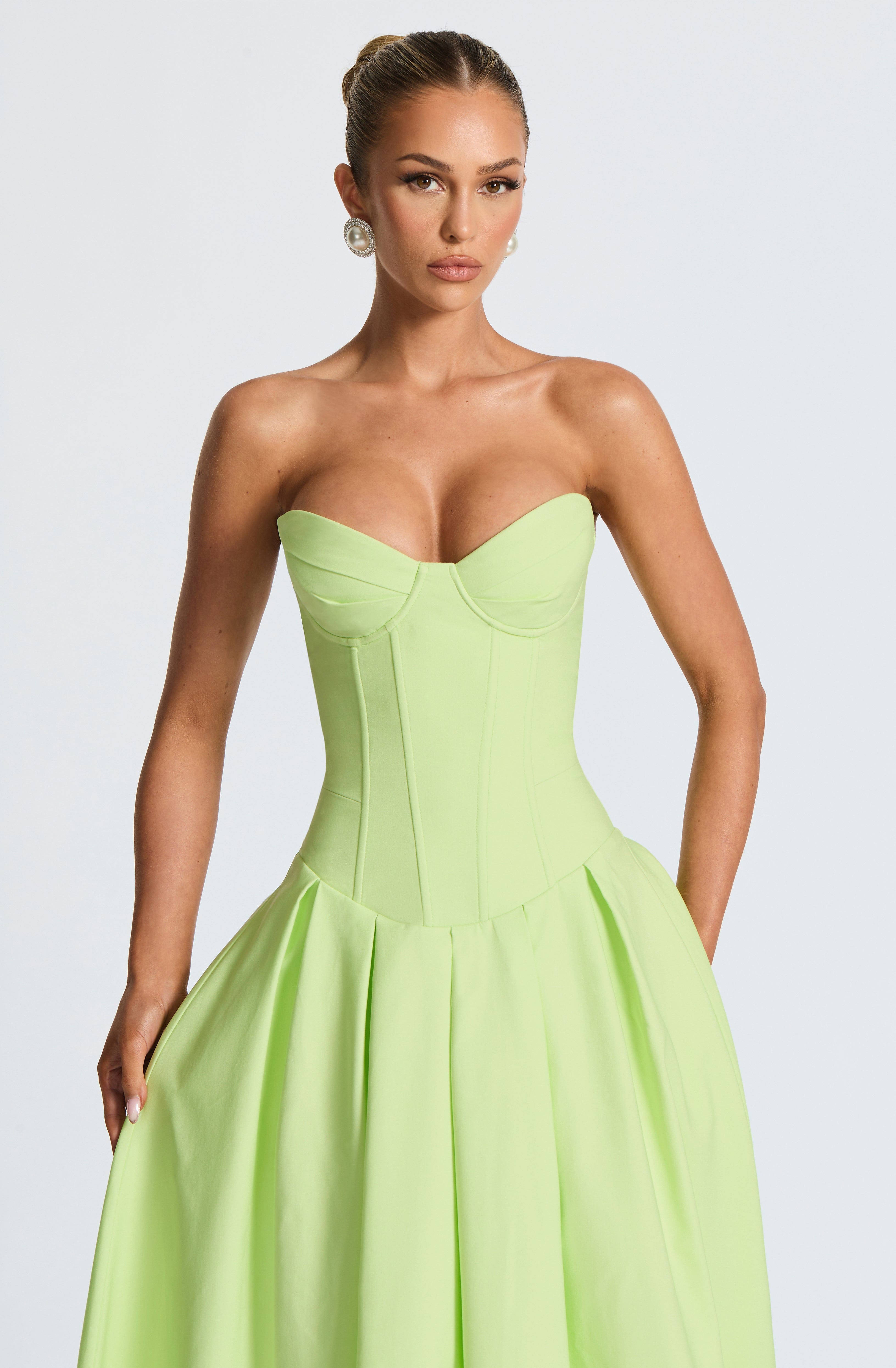 minilena Salma Midi Dress Lime