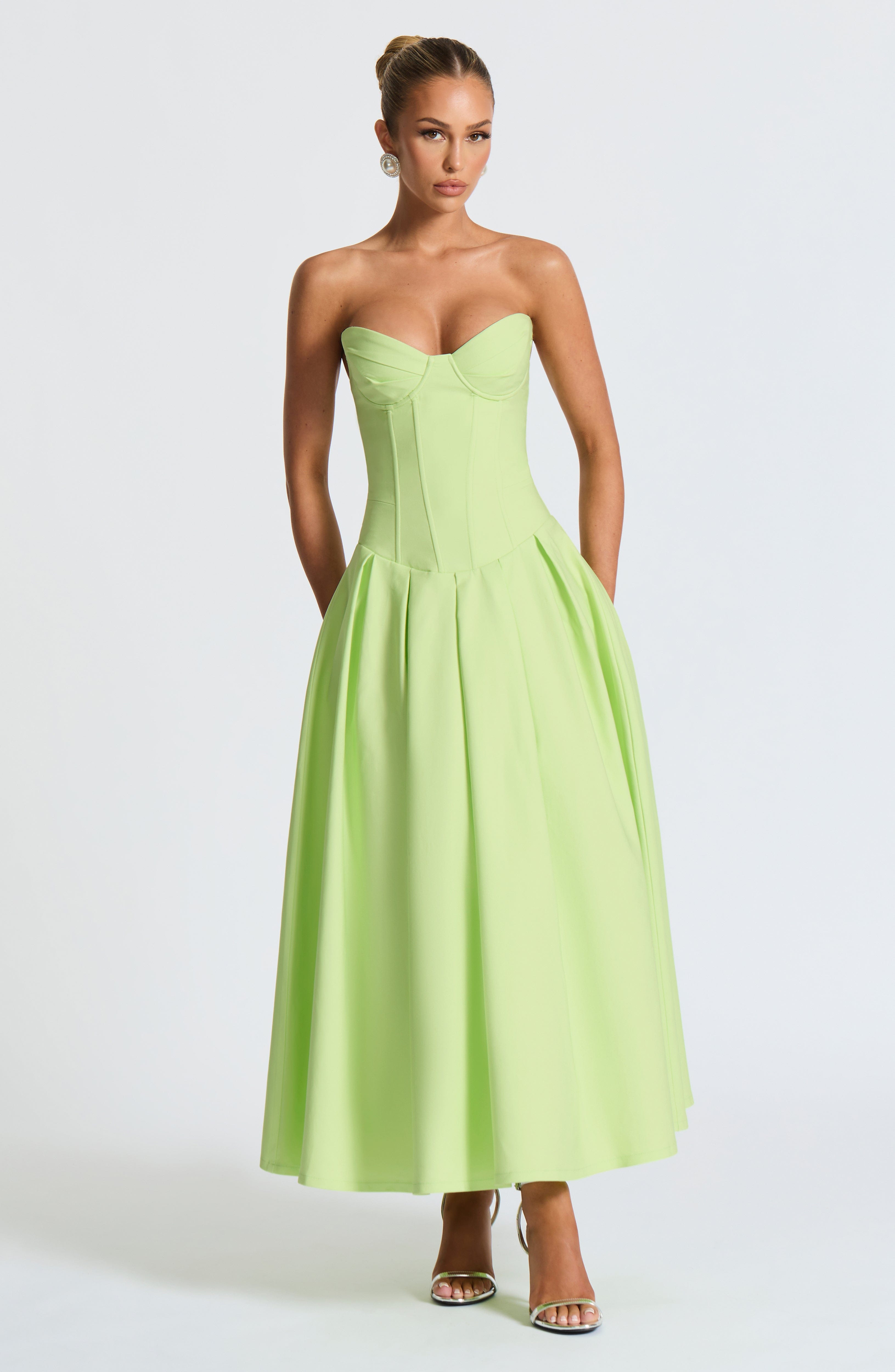 minilena Salma Midi Dress Lime