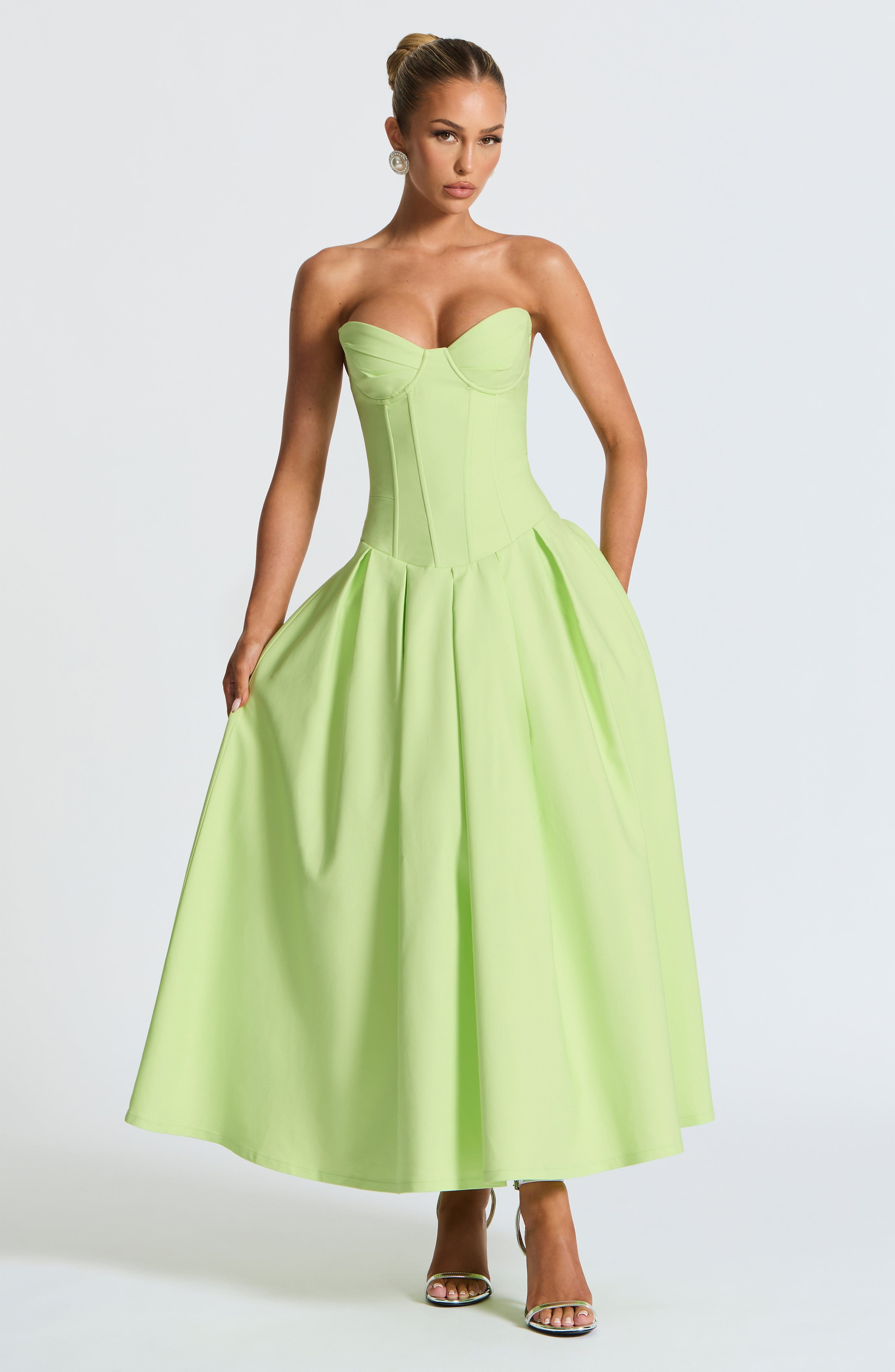 minilena Salma Midi Dress Lime