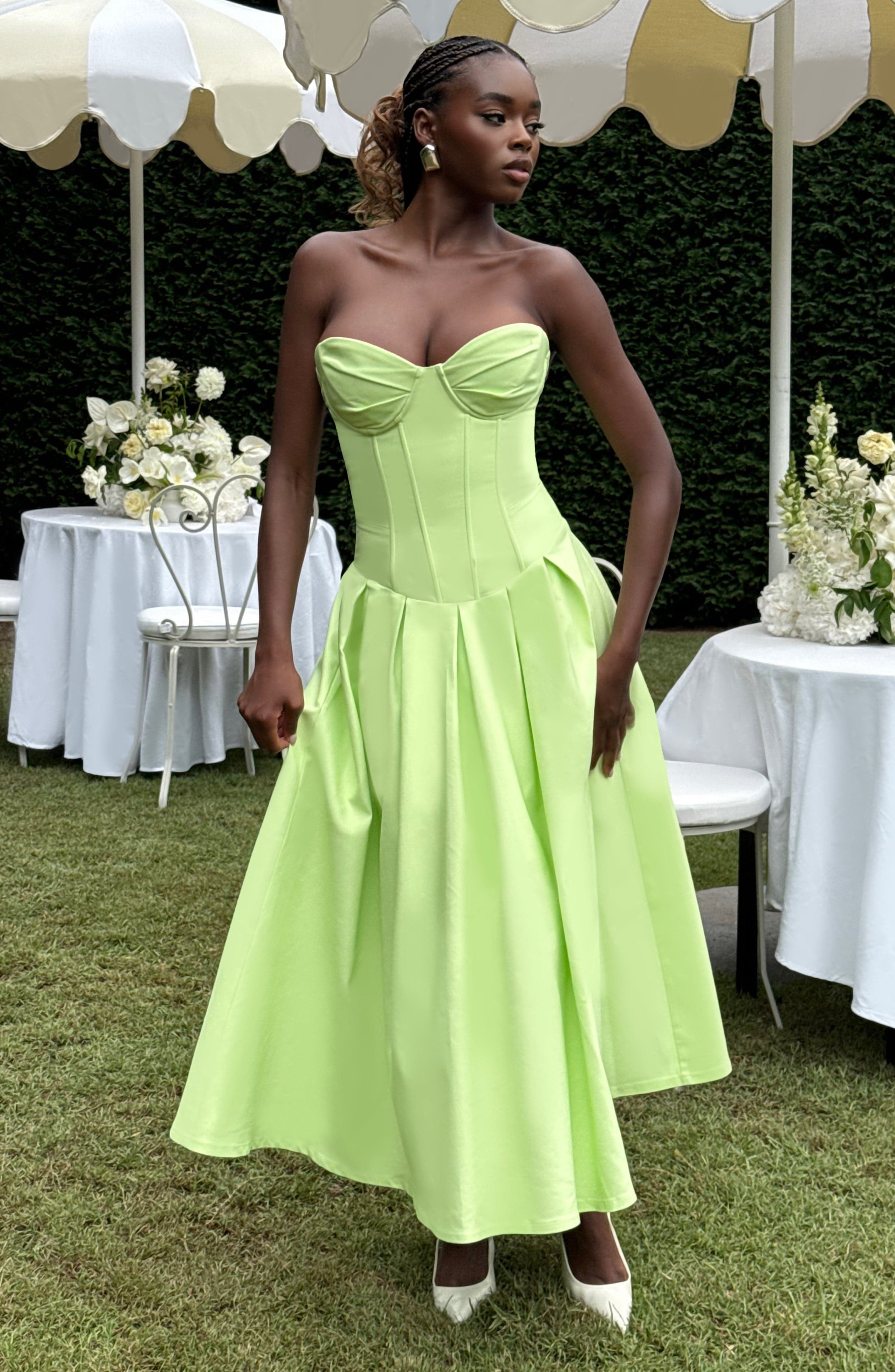 minilena Salma Midi Dress Lime