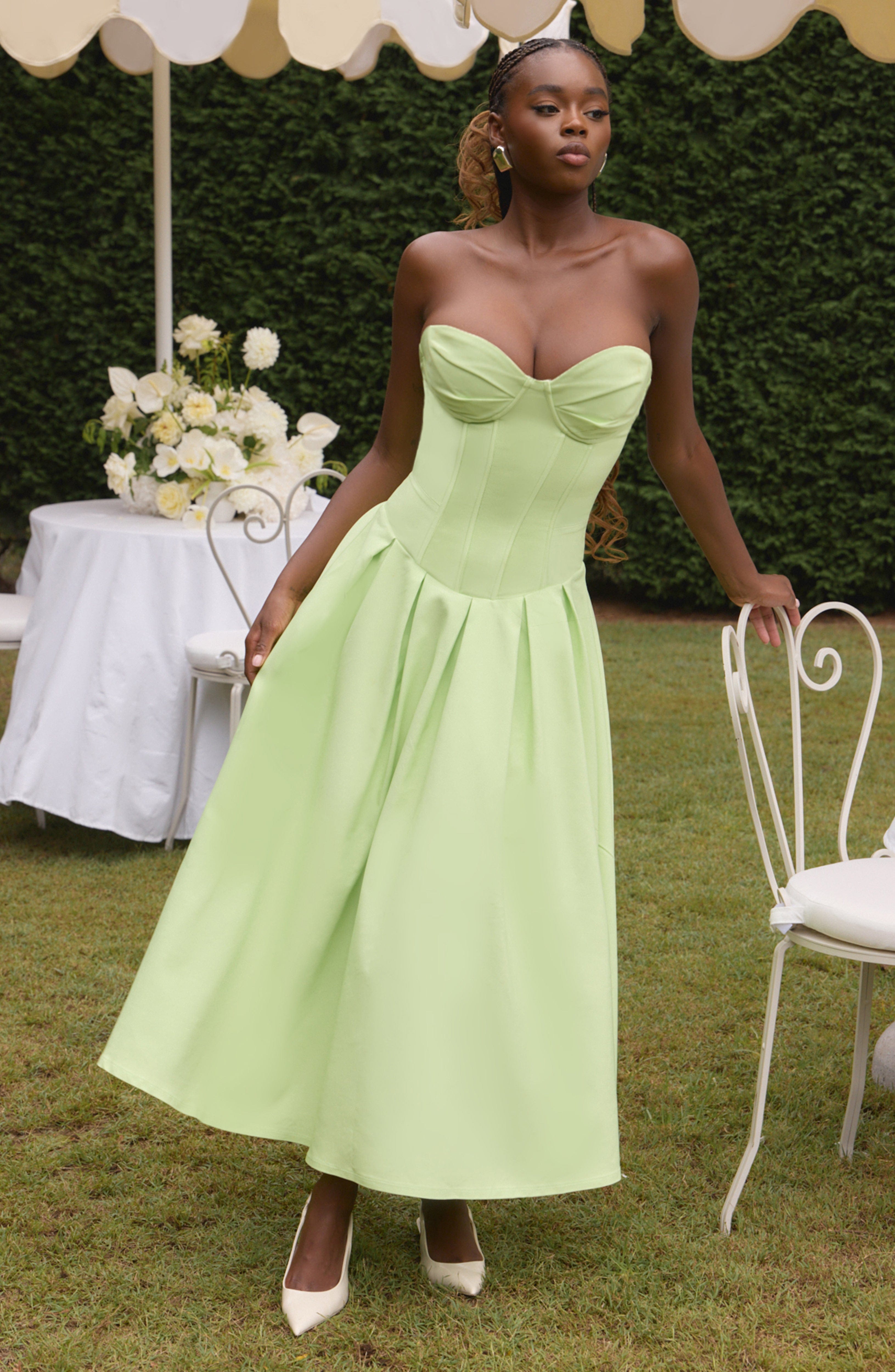 minilena Salma Midi Dress Lime