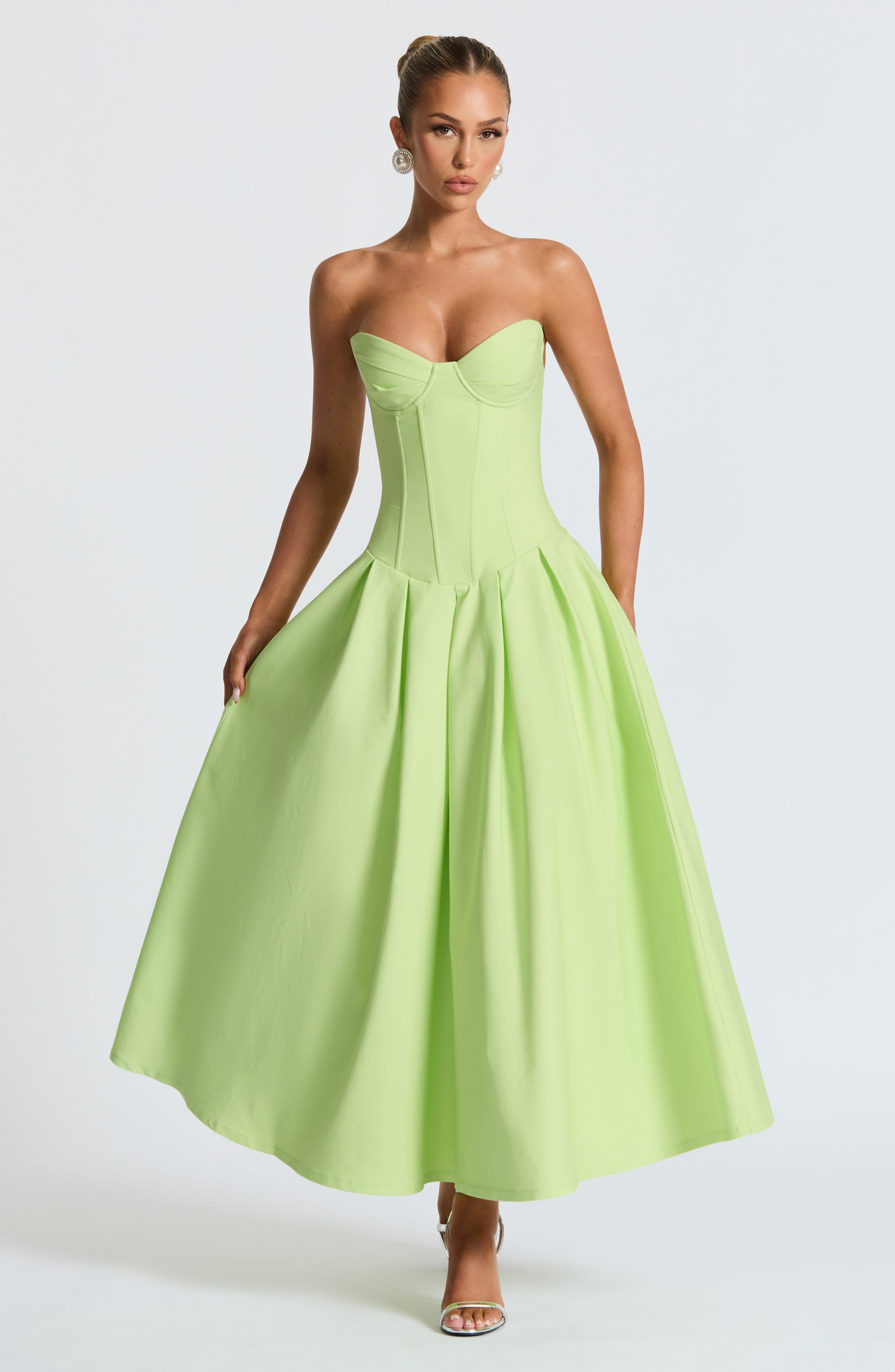 minilena Salma Midi Dress Lime