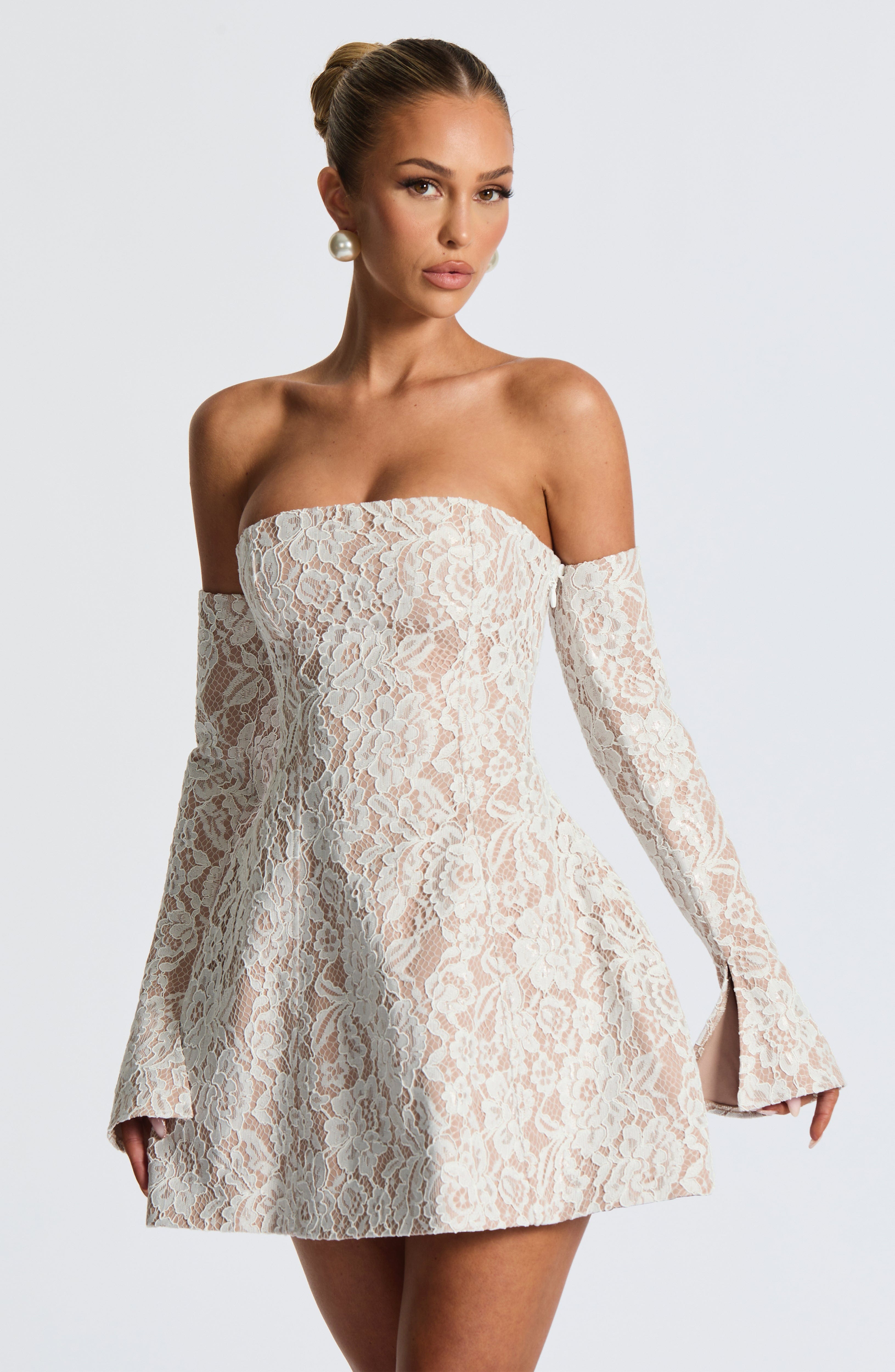 minilena Salone Mini Dress Ivory