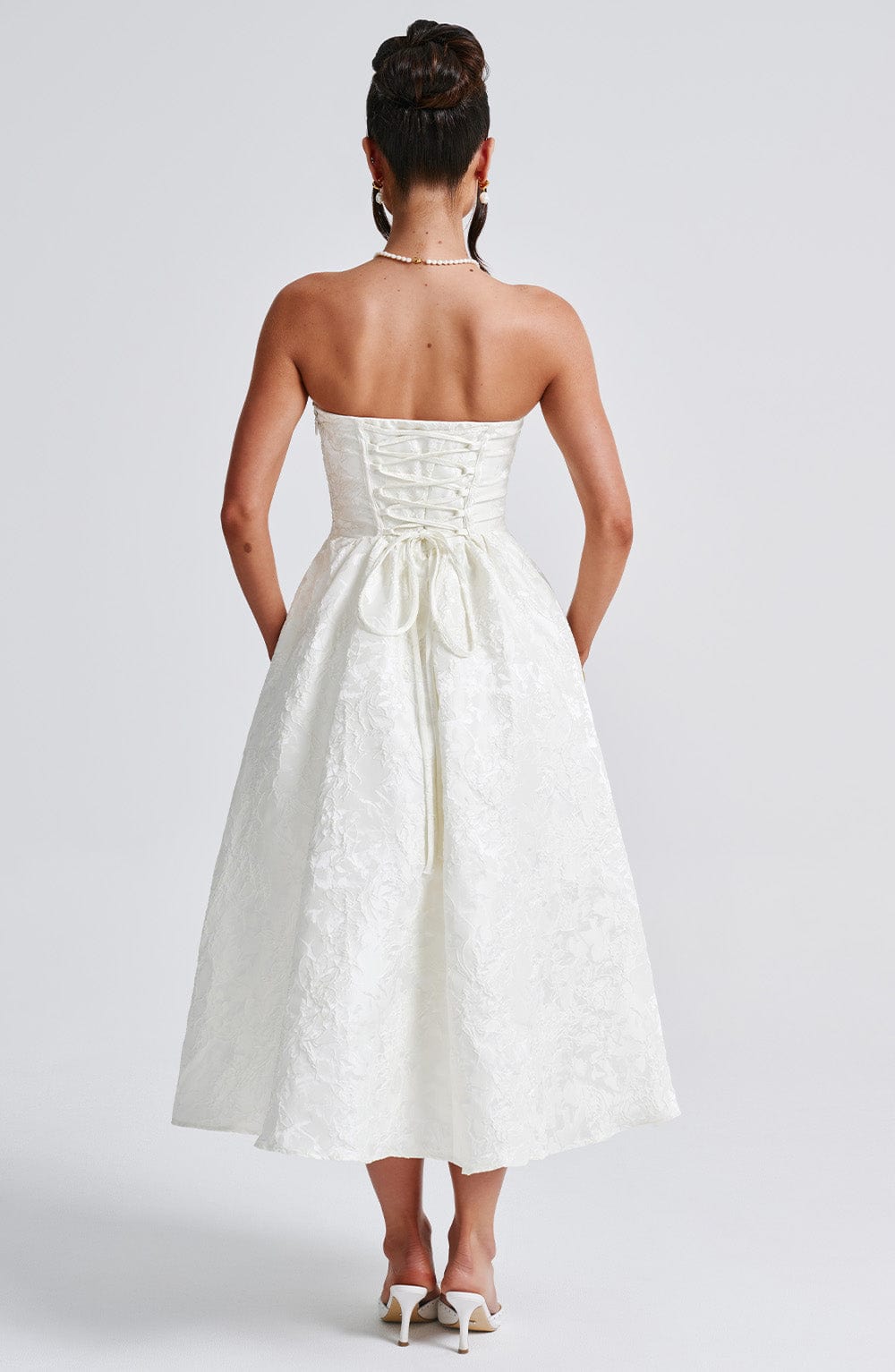 minilena Saoirse Midi Dress Ivory
