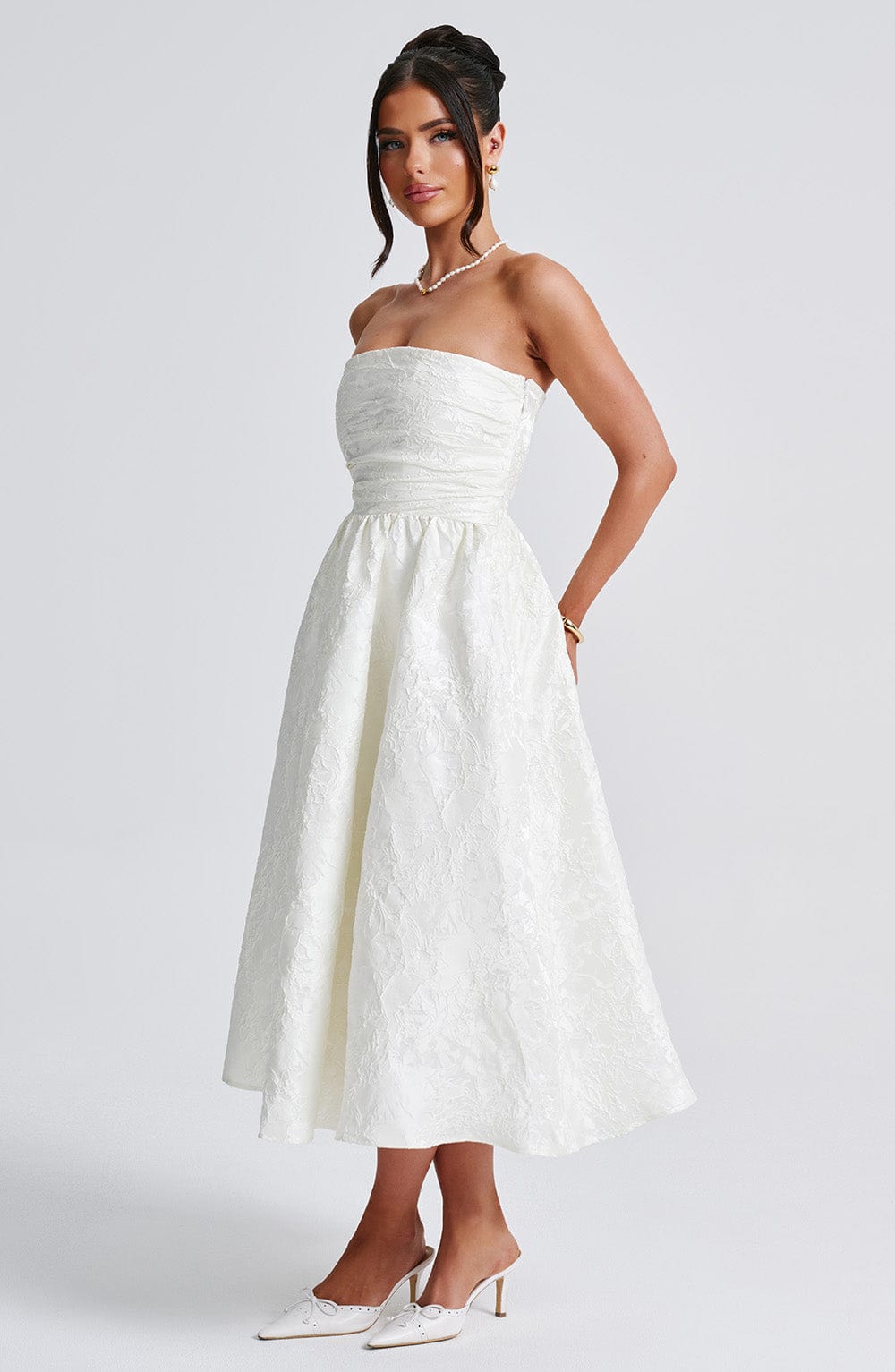 minilena Saoirse Midi Dress Ivory