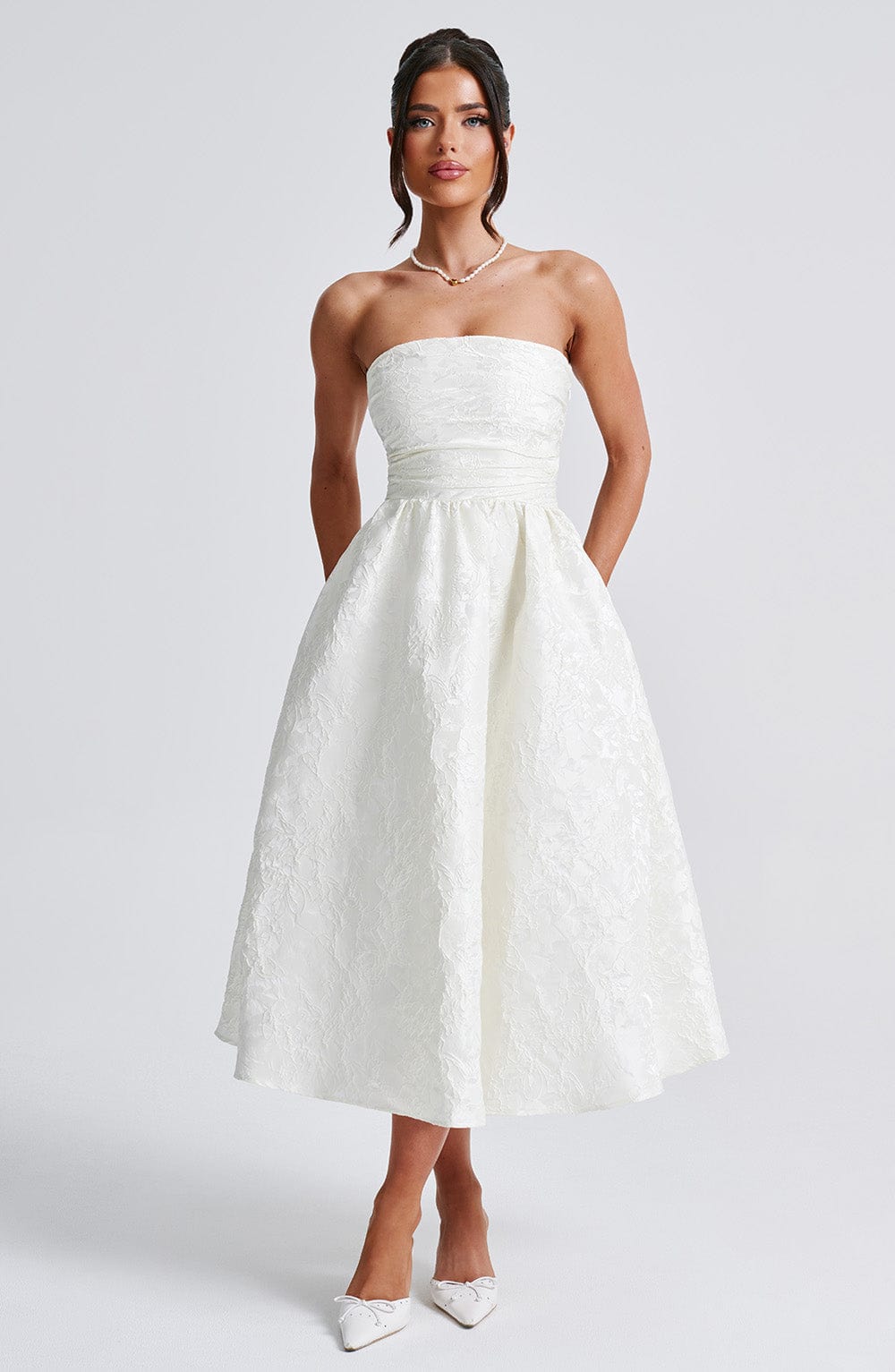 minilena Saoirse Midi Dress Ivory