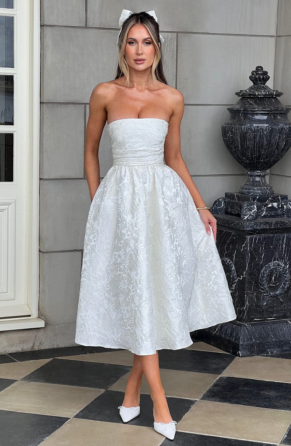minilena Saoirse Midi Dress Ivory