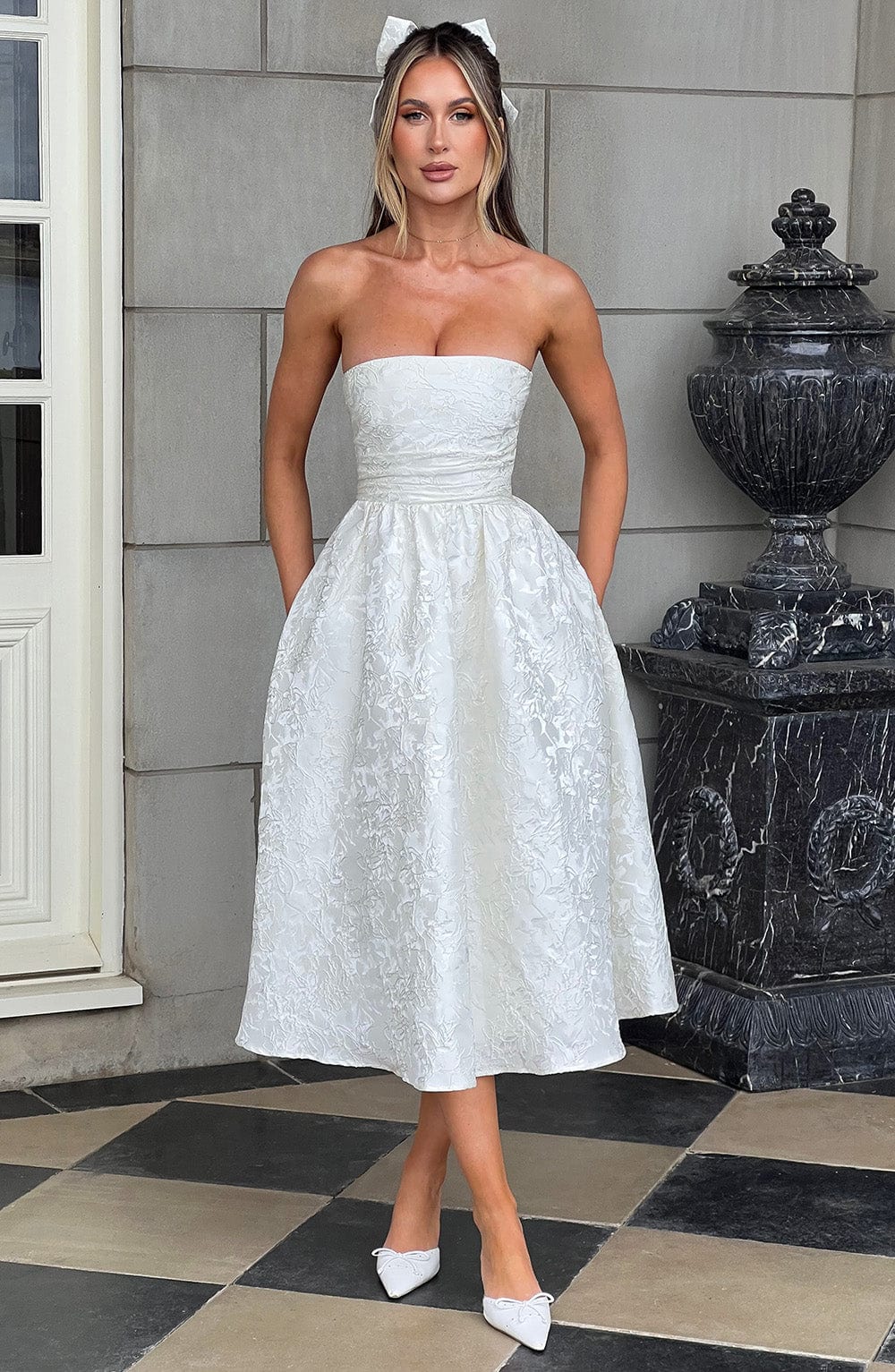 minilena Saoirse Midi Dress Ivory