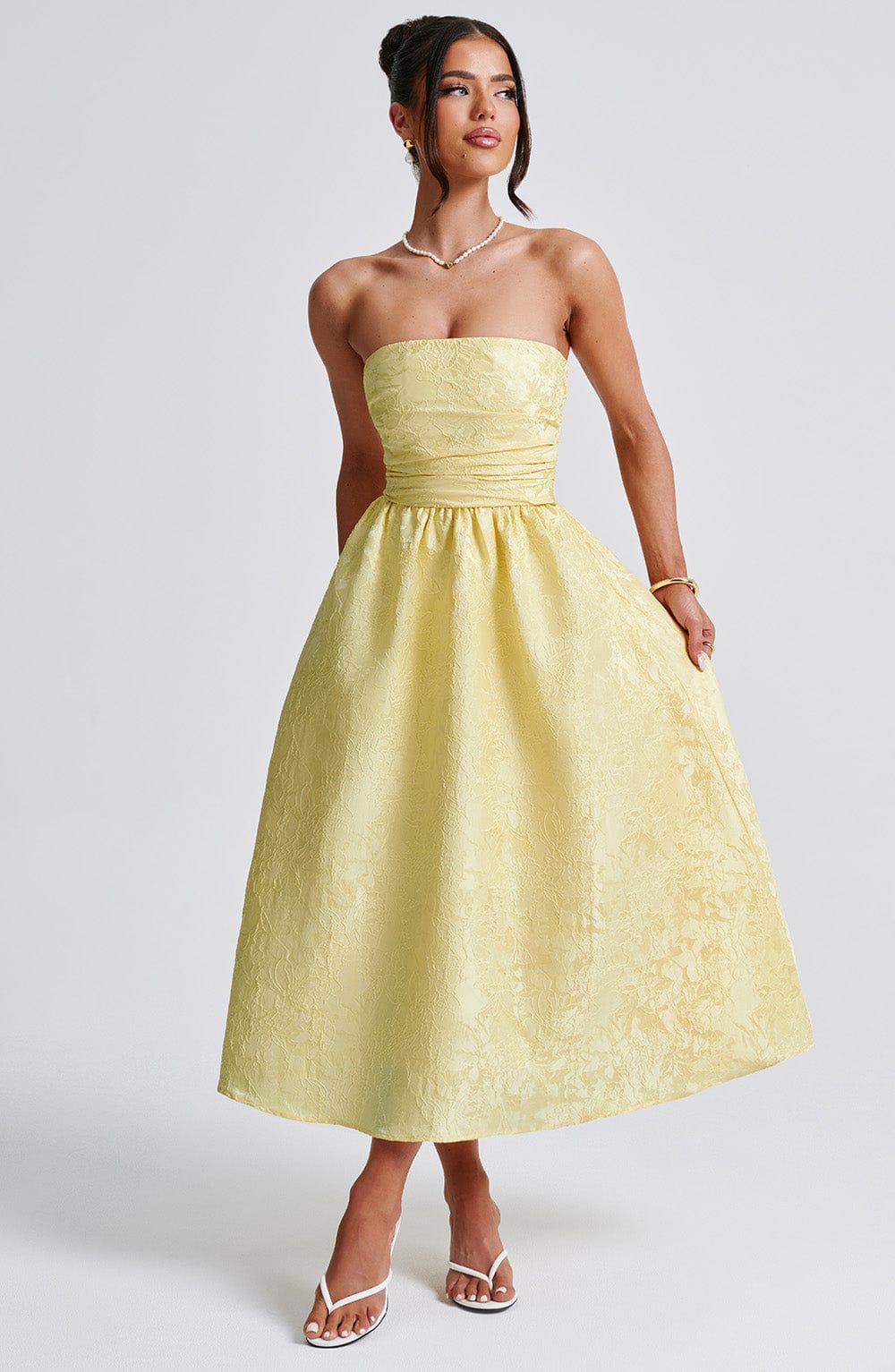 minilena Saoirse Midi Dress Lemon