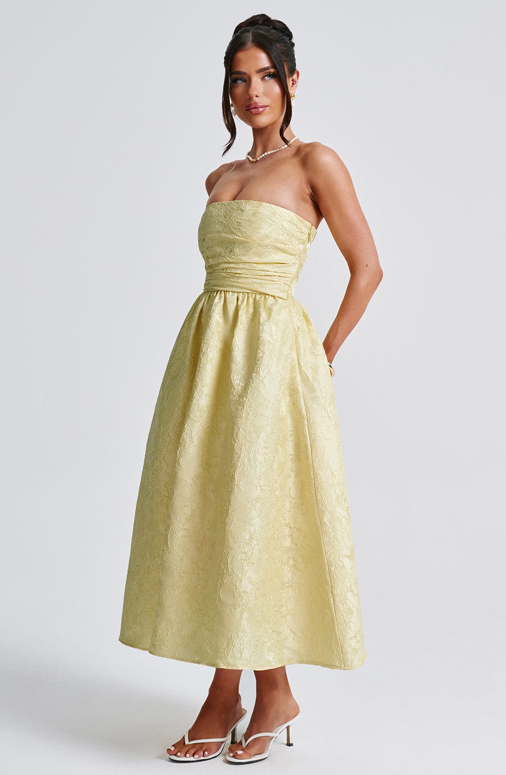 minilena Saoirse Midi Dress Lemon
