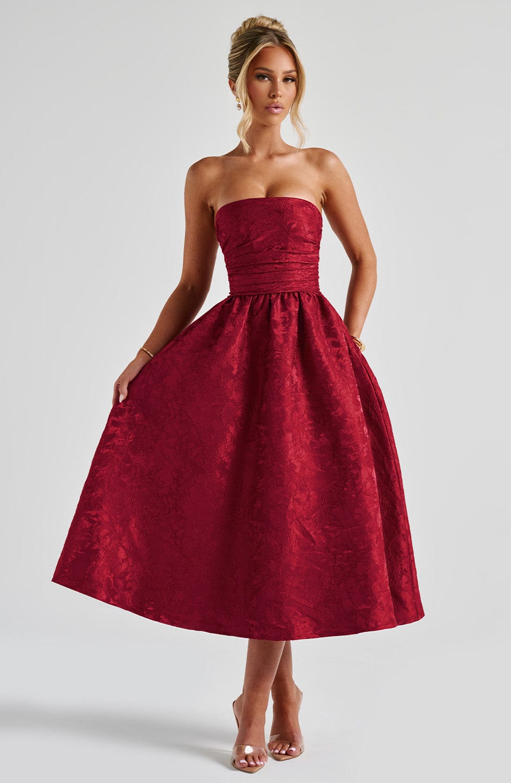 minilena Saoirse Midi Dress Red