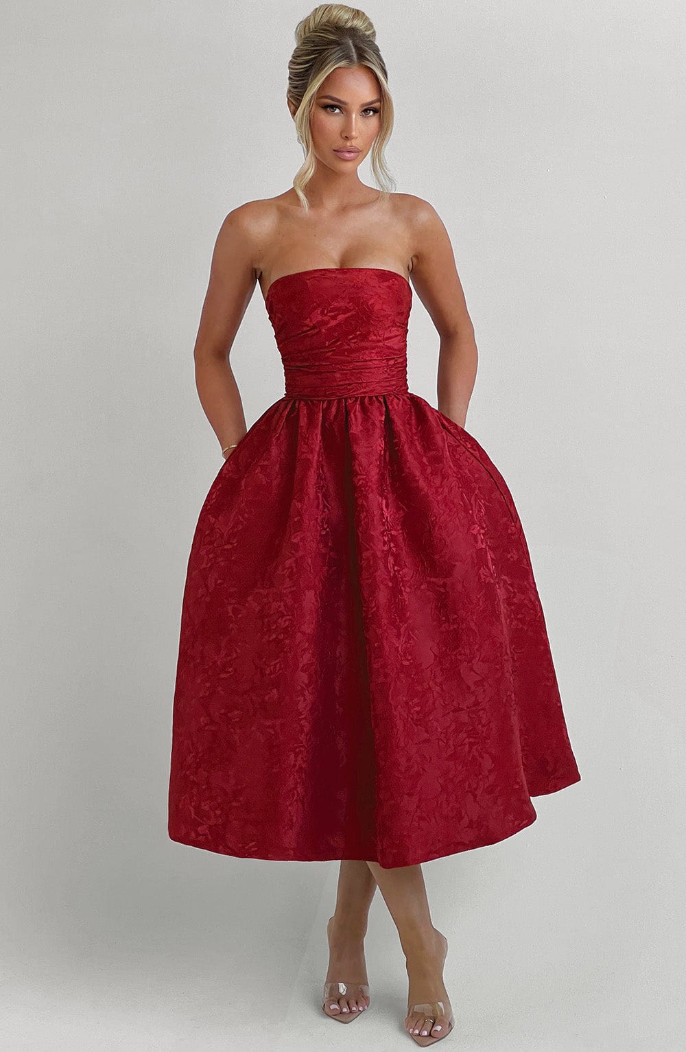 minilena Saoirse Midi Dress Red