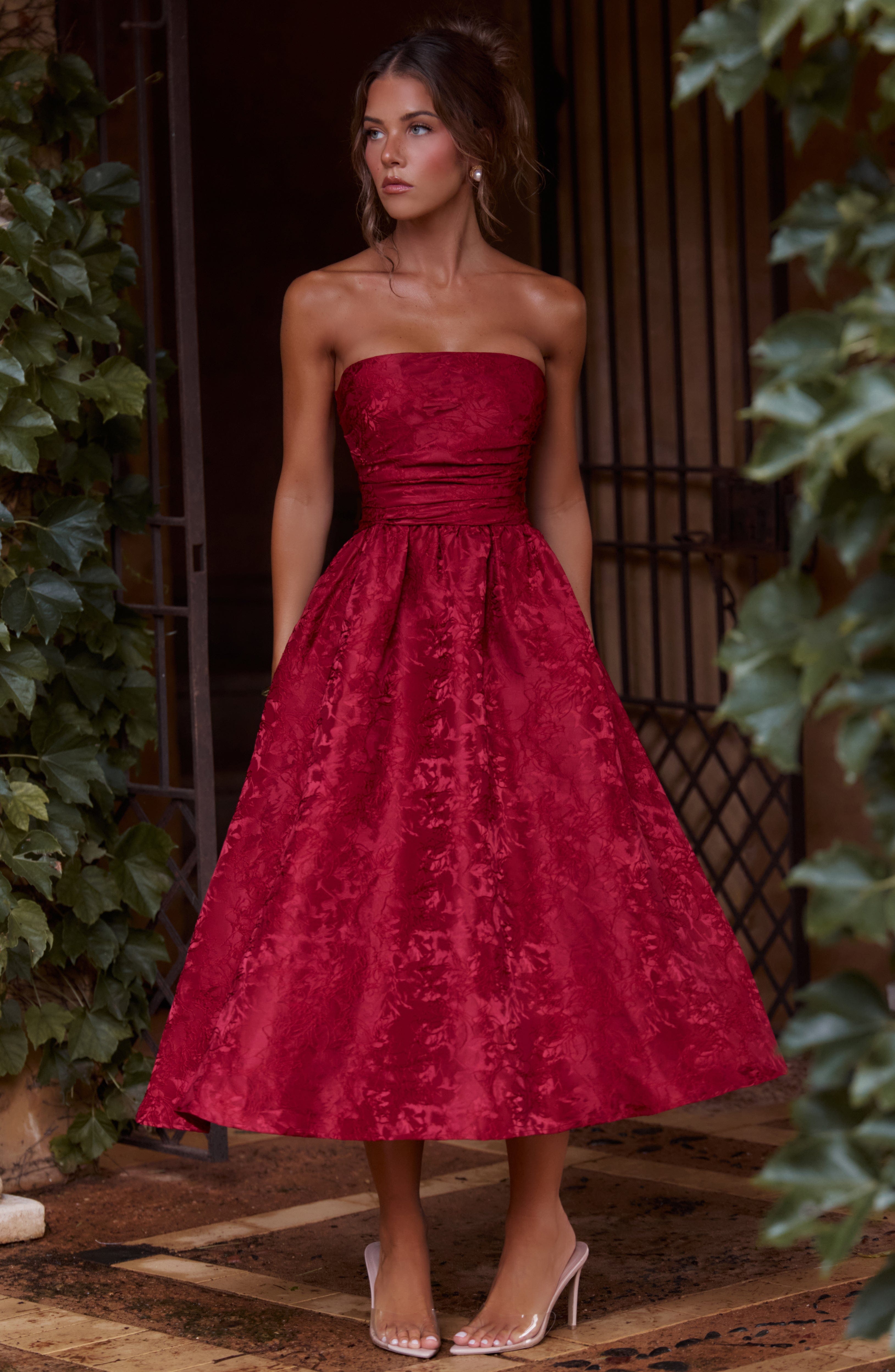 minilena Saoirse Midi Dress Red