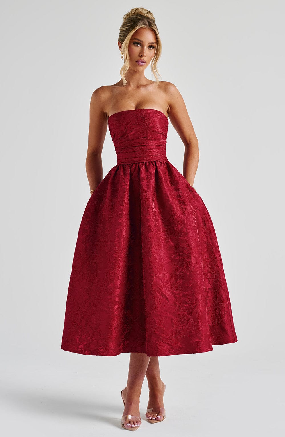 minilena Saoirse Midi Dress Red