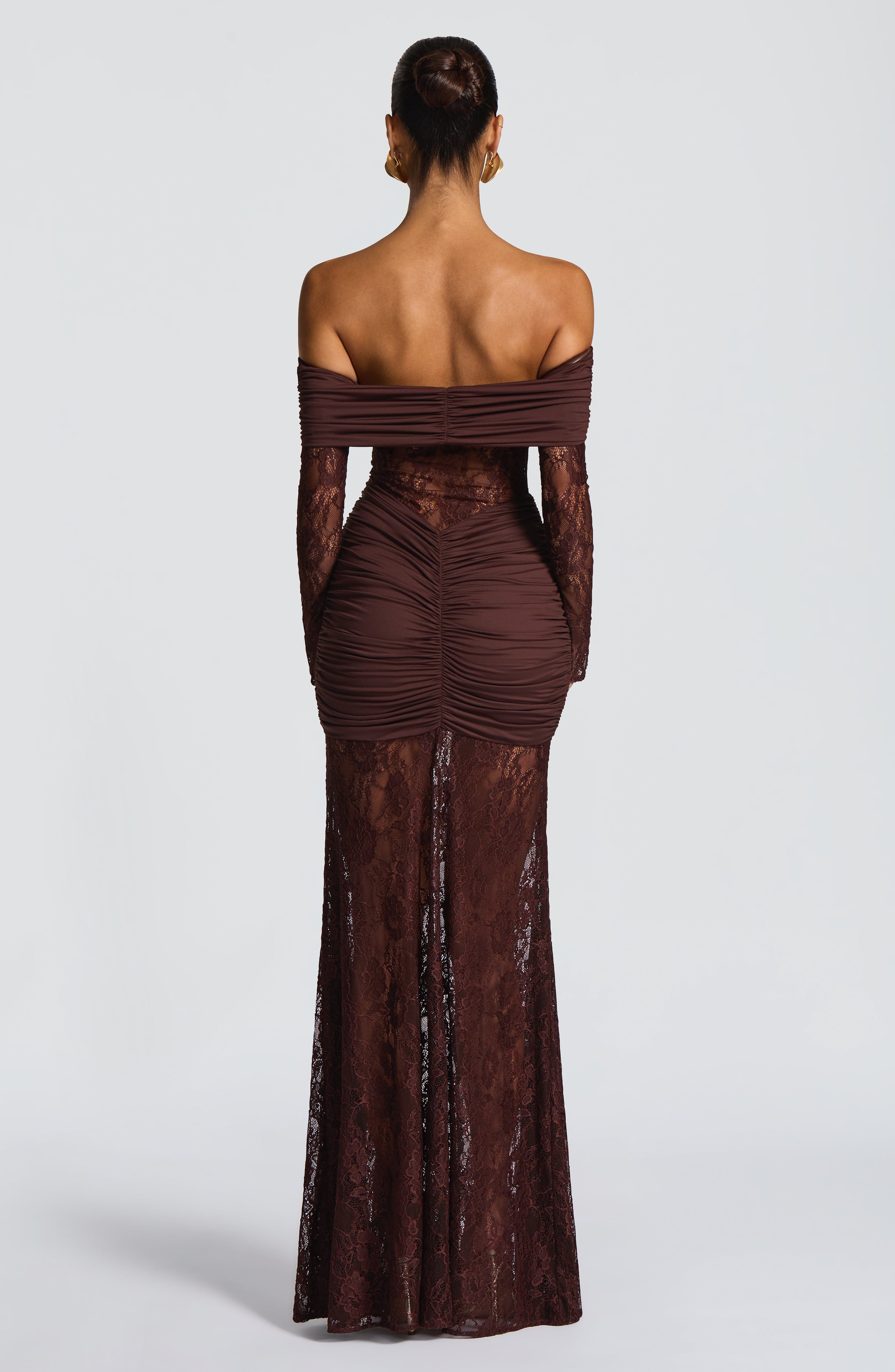 minilena Sauline Maxi Dress Plum Brown