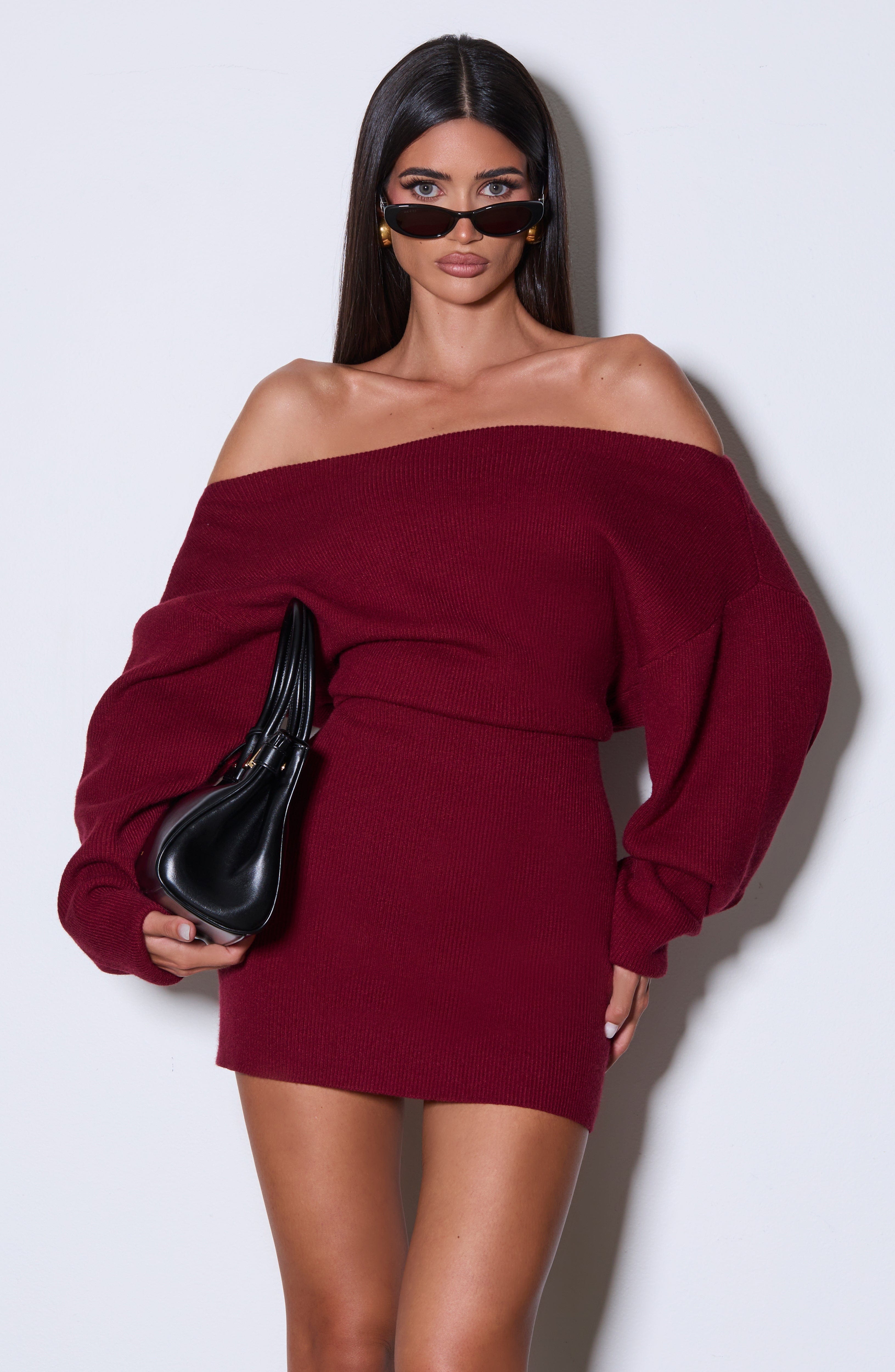 minilena Sawyer Mini Dress Burgundy