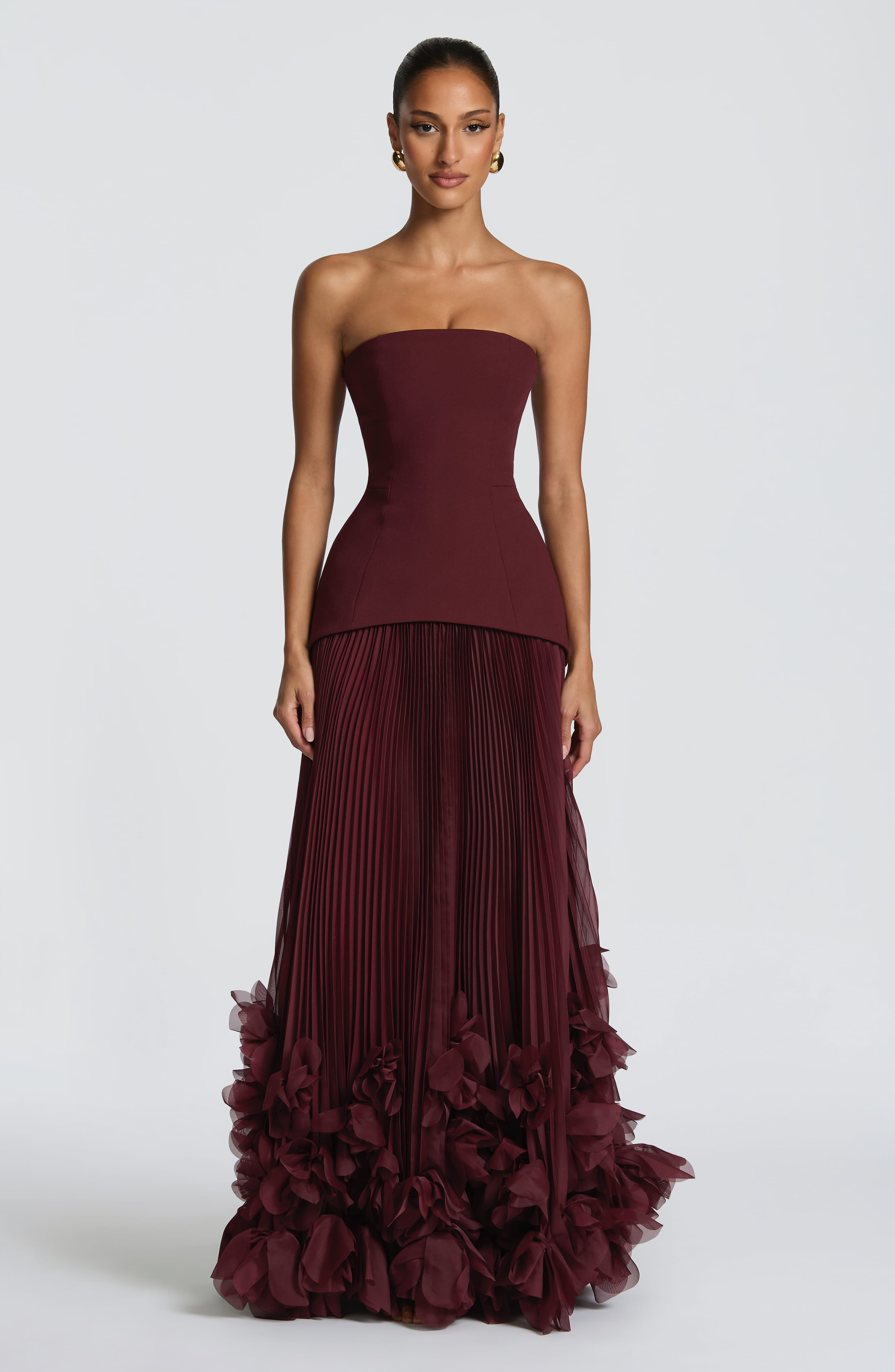 minilena Seraphina Gown Cherry Lacquer