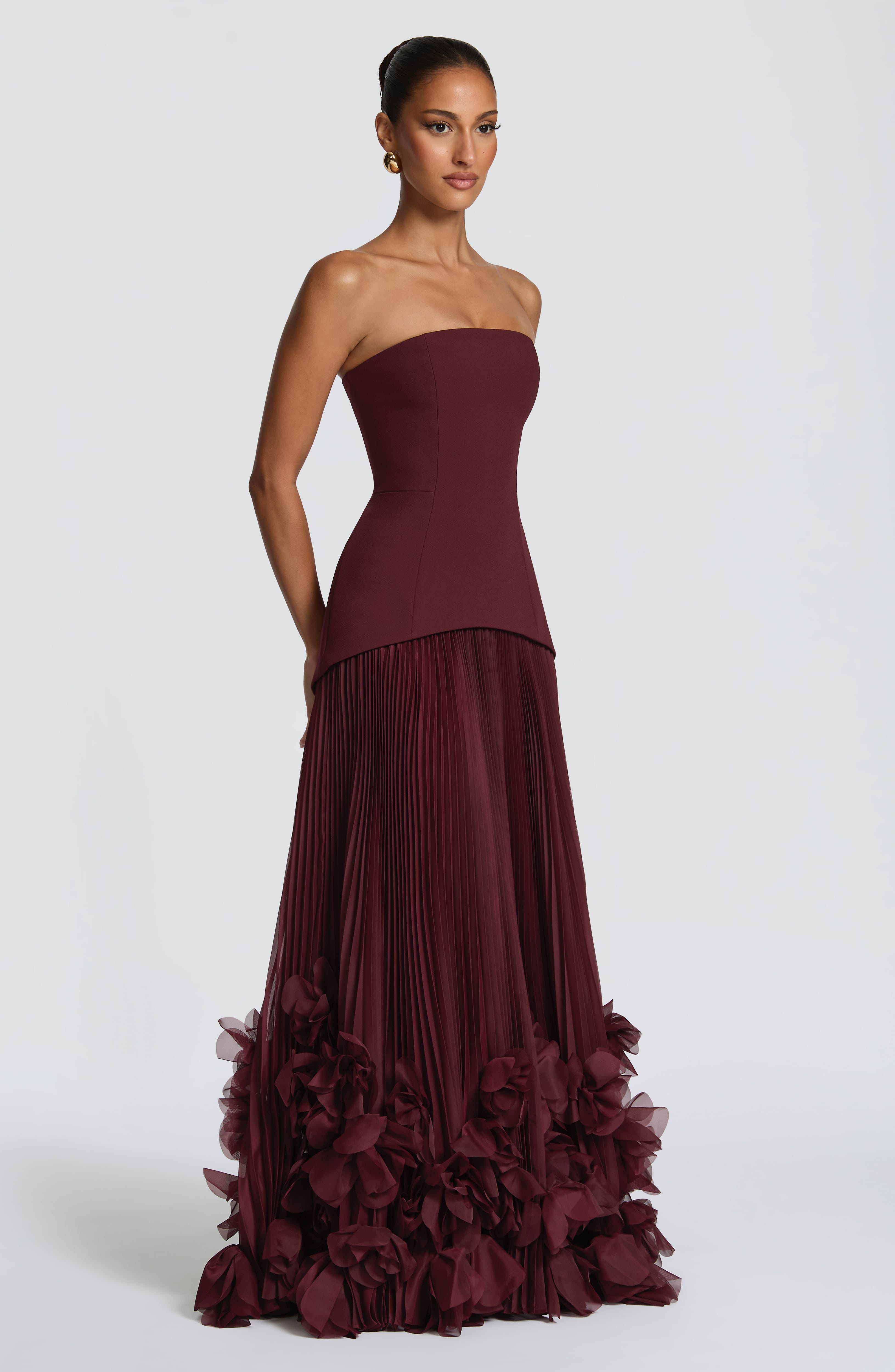minilena Seraphina Gown Cherry Lacquer