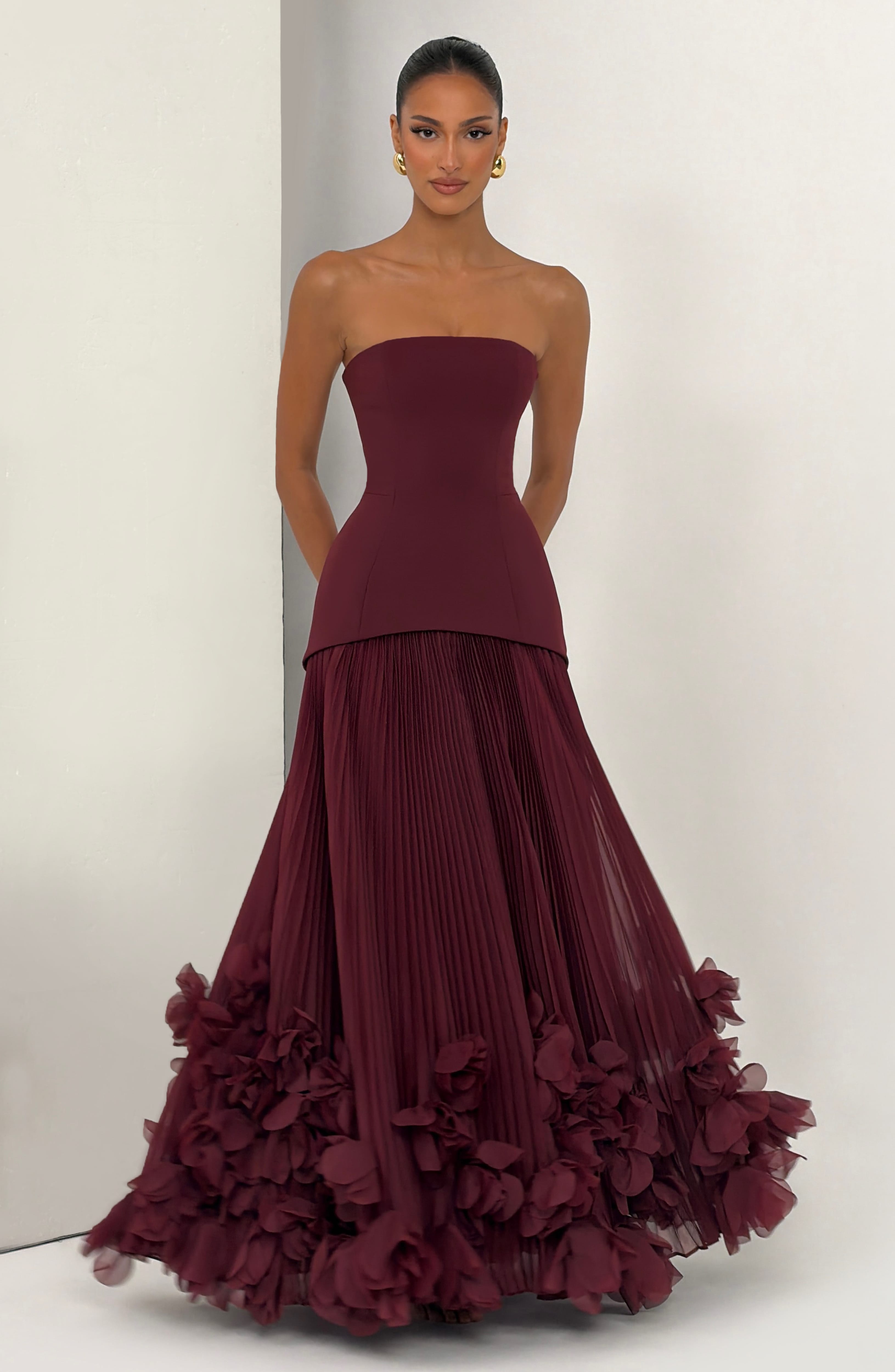 minilena Seraphina Gown Cherry Lacquer