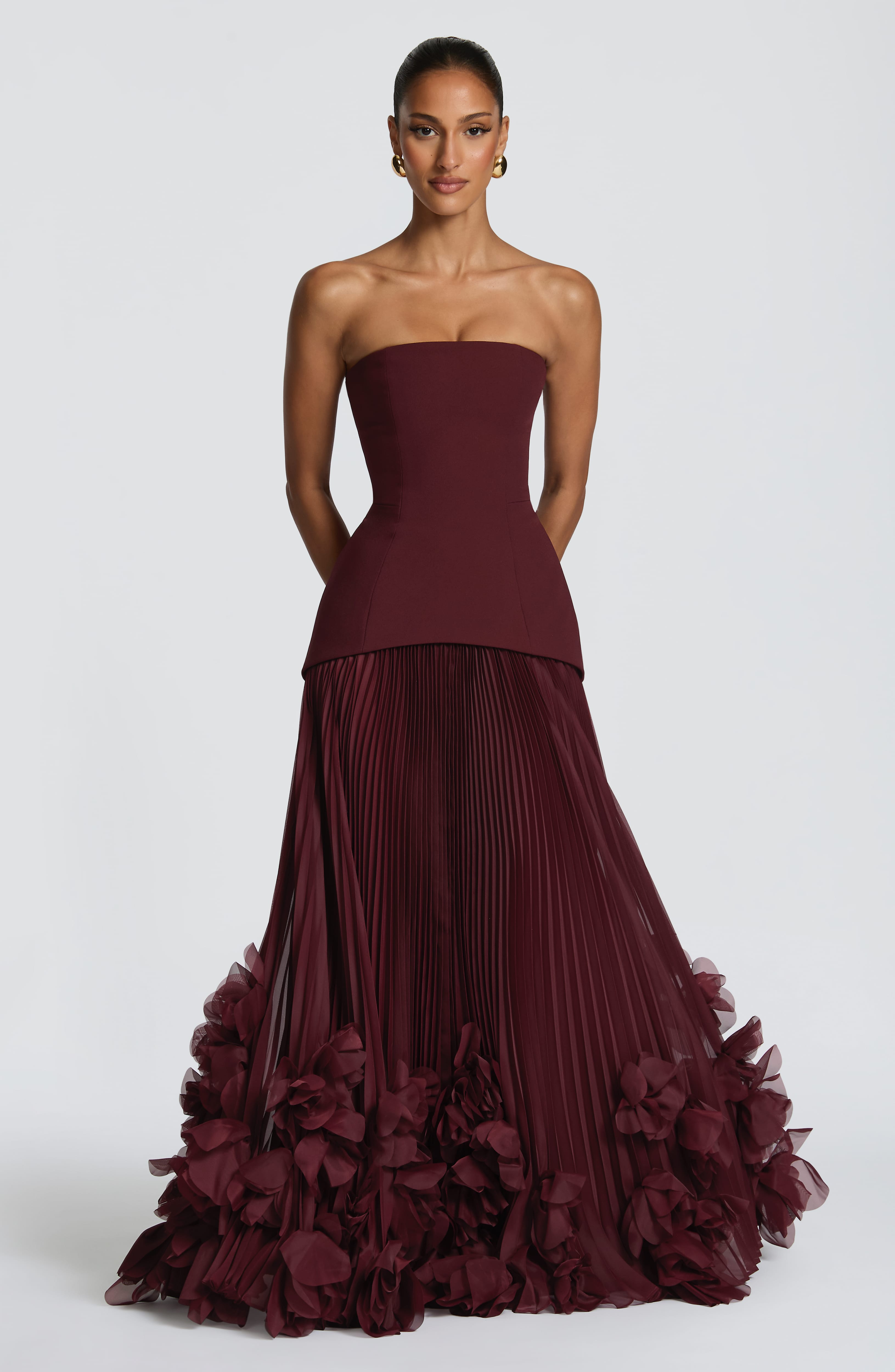 minilena Seraphina Gown Cherry Lacquer