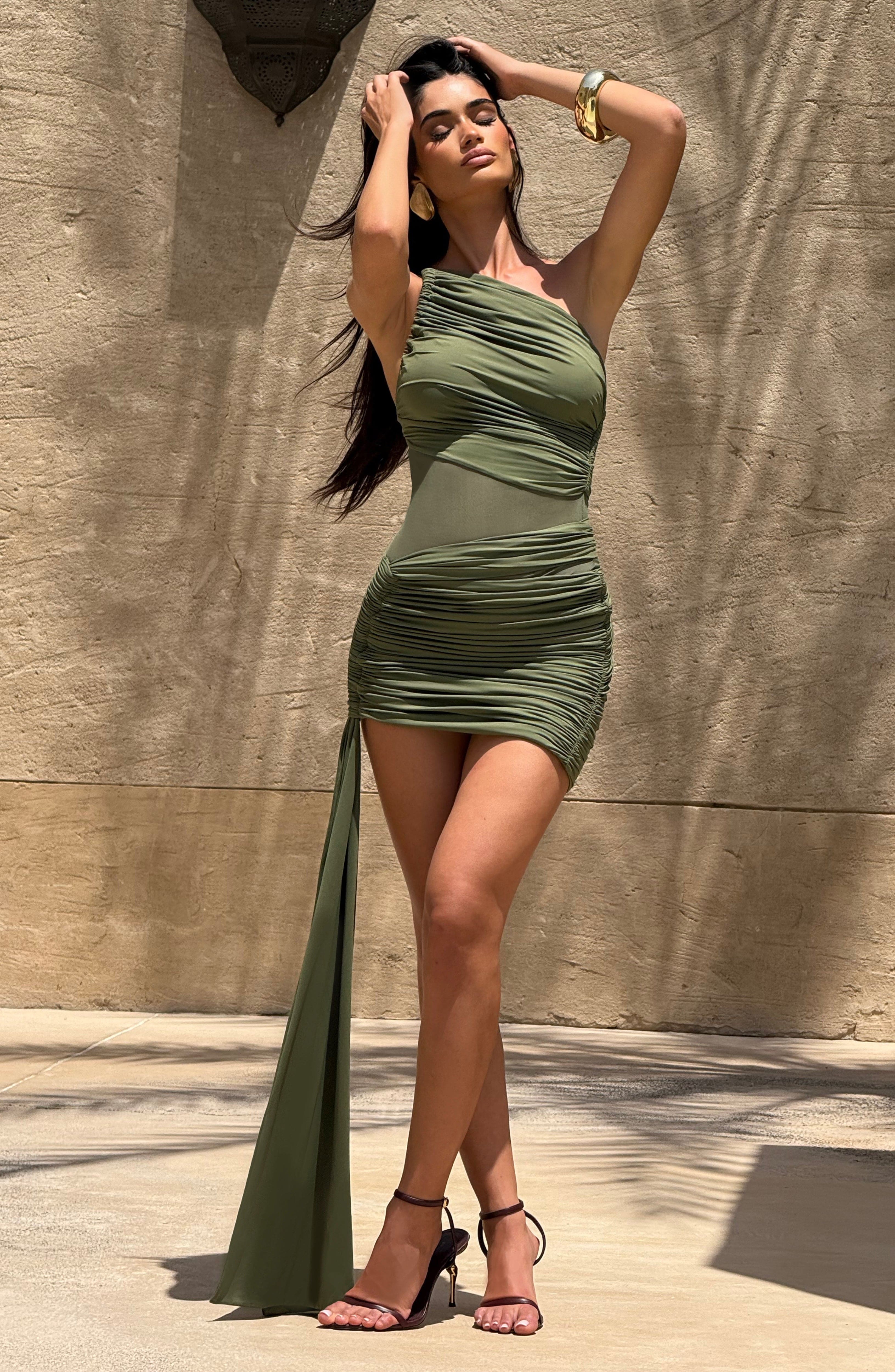 minilena Shazia Mini Dress Khaki