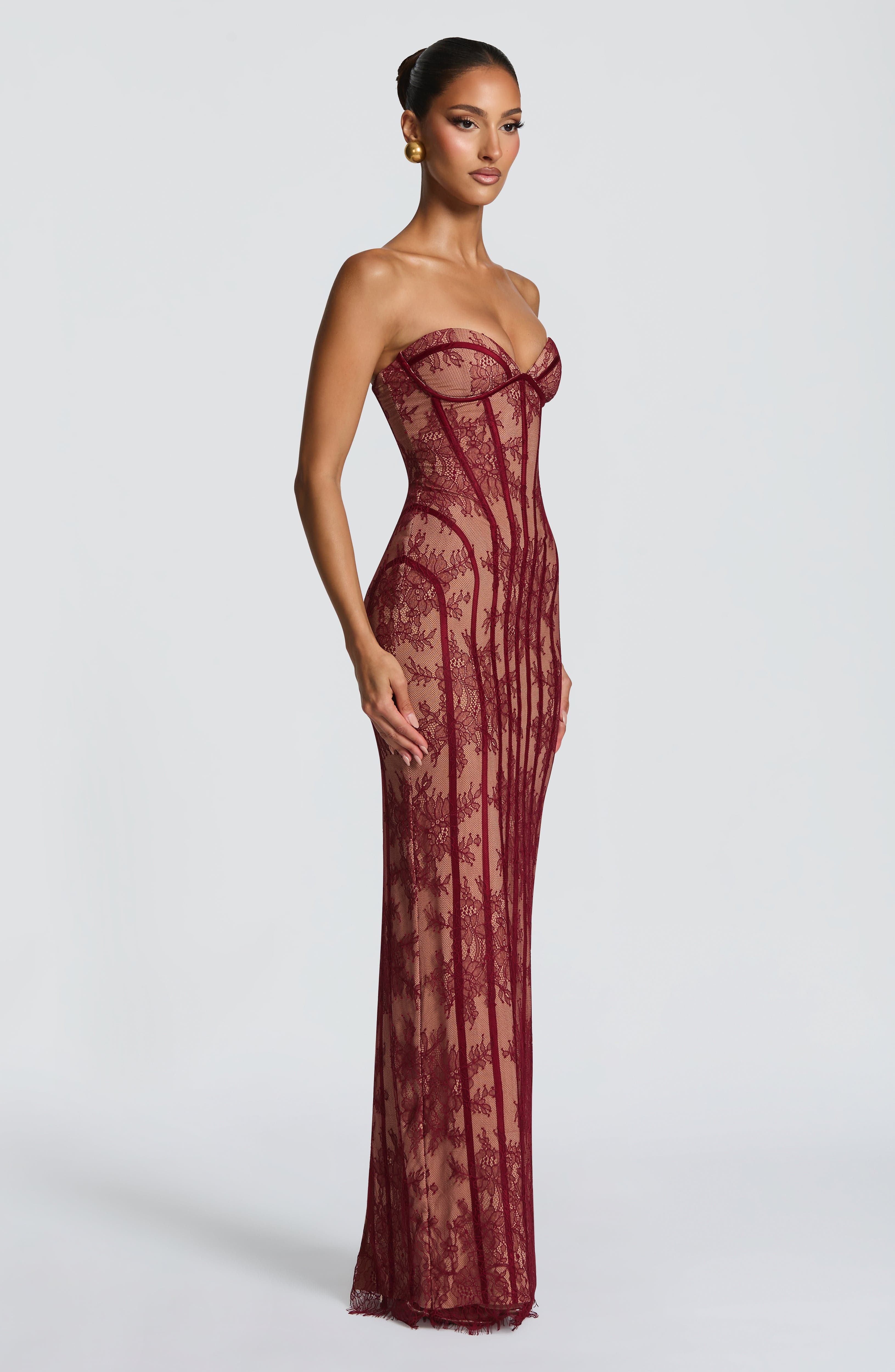 minilena Sian Maxi Dress Burgundy