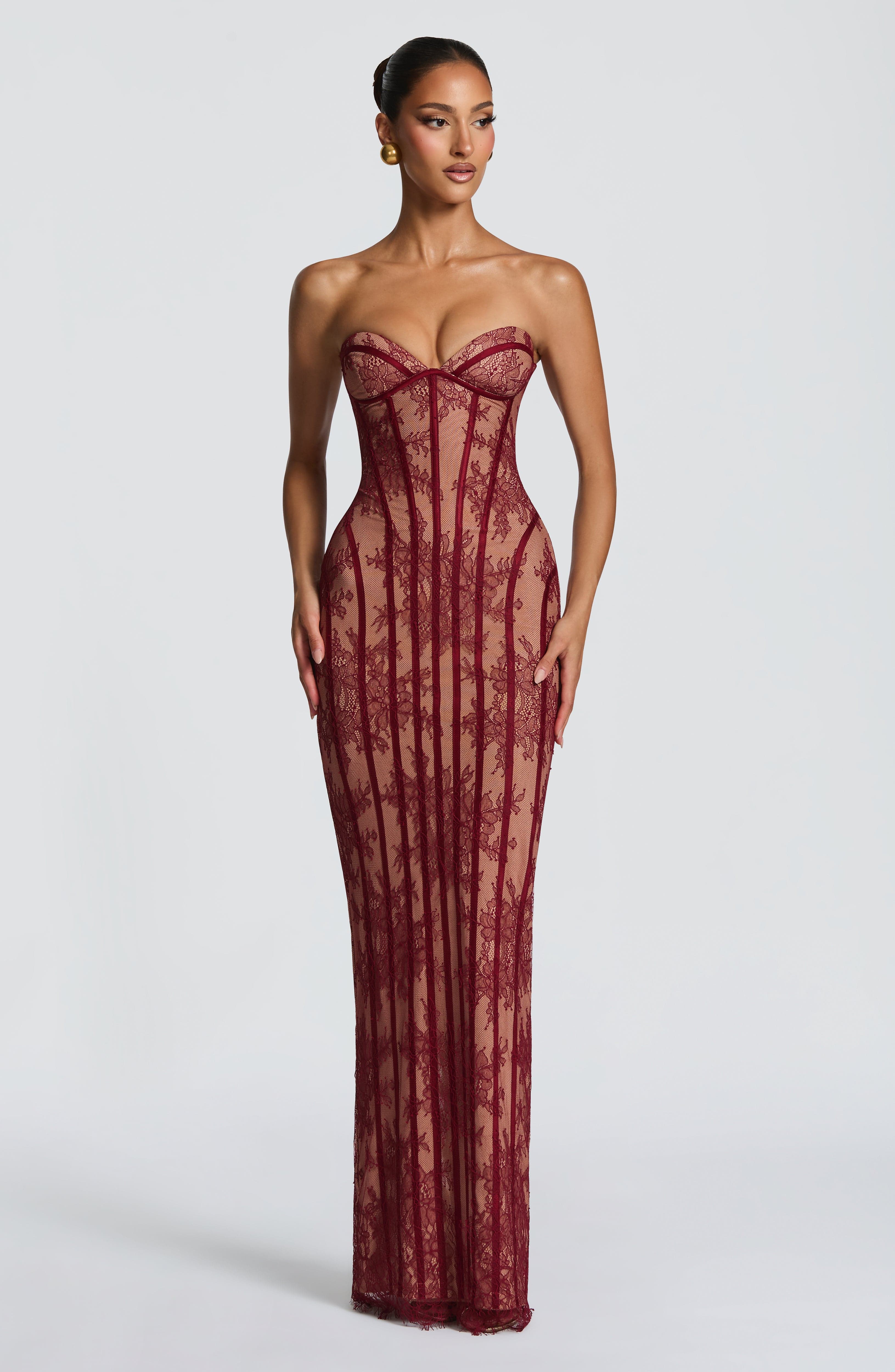 minilena Sian Maxi Dress Burgundy