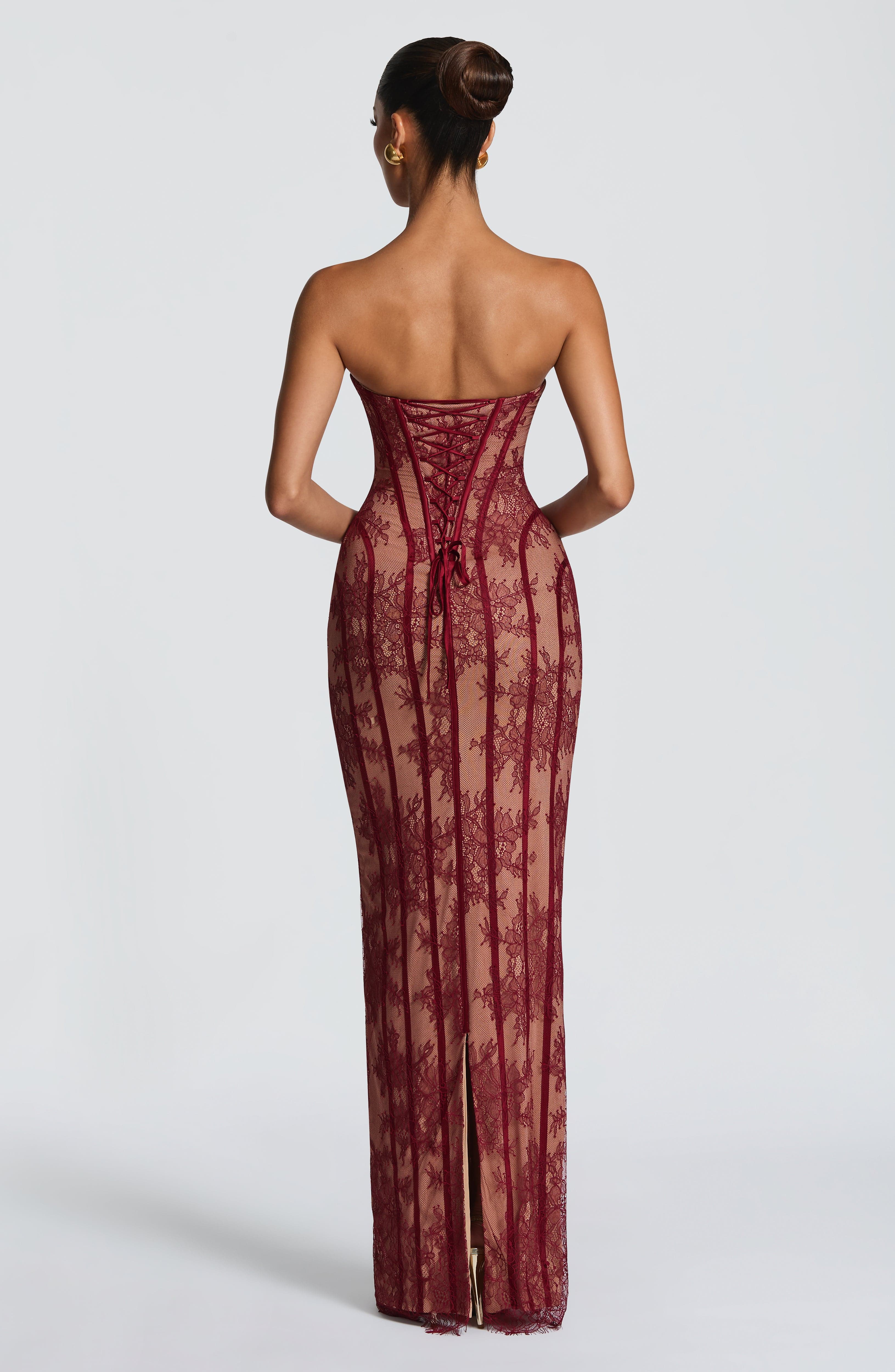minilena Sian Maxi Dress Burgundy