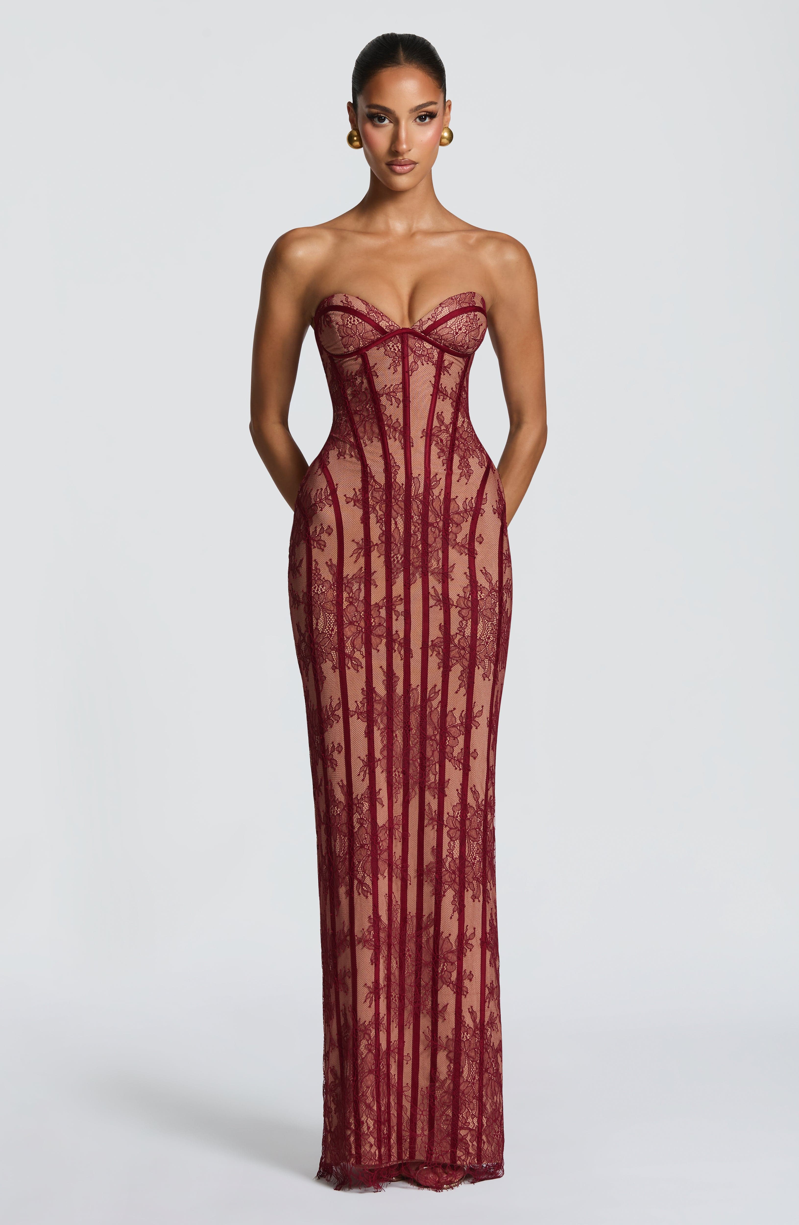 minilena Sian Maxi Dress Burgundy